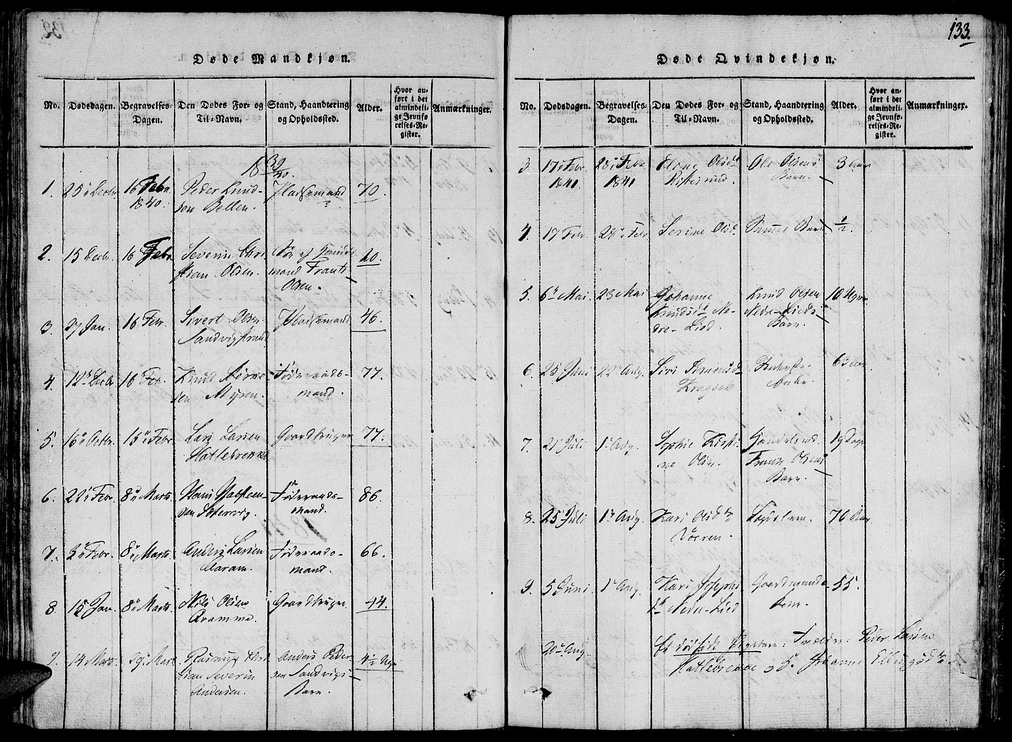 Ministerialprotokoller, klokkerbøker og fødselsregistre - Møre og Romsdal, AV/SAT-A-1454/503/L0033: Parish register (official) no. 503A01, 1816-1841, p. 133