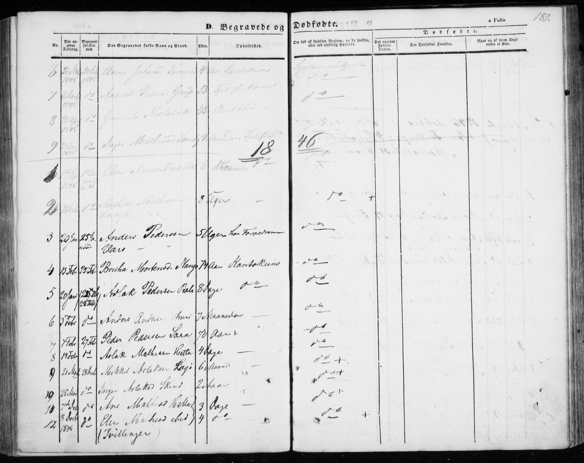 Kautokeino sokneprestembete, SATØ/S-1340/H/Ha/L0002.kirke: Parish register (official) no. 2, 1843-1861, p. 189