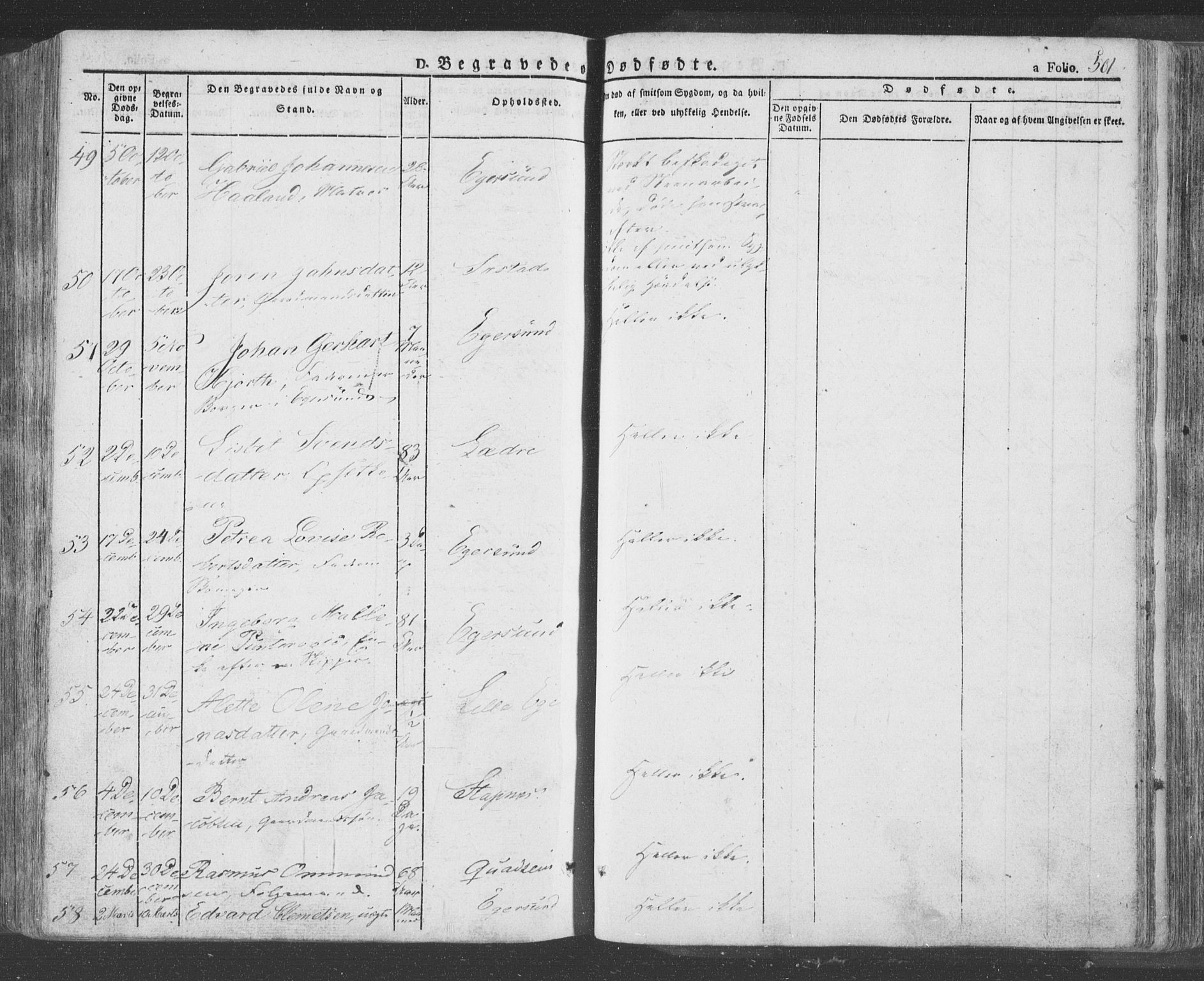 Eigersund sokneprestkontor, AV/SAST-A-101807/S08/L0009: Parish register (official) no. A 9, 1827-1850, p. 501