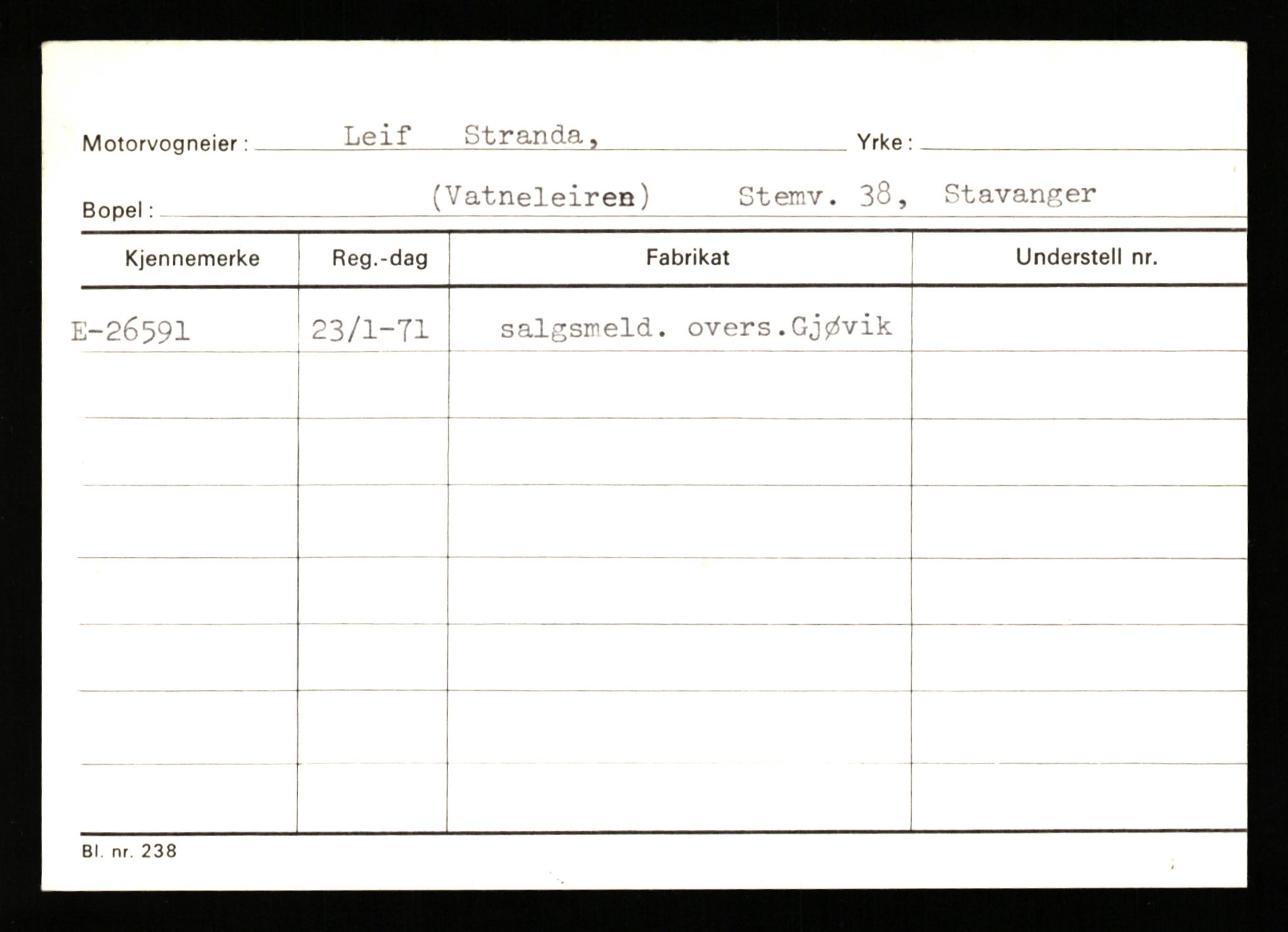 Stavanger trafikkstasjon, AV/SAST-A-101942/0/G/L0005: Registreringsnummer: 23000 - 34245, 1930-1971, p. 1219