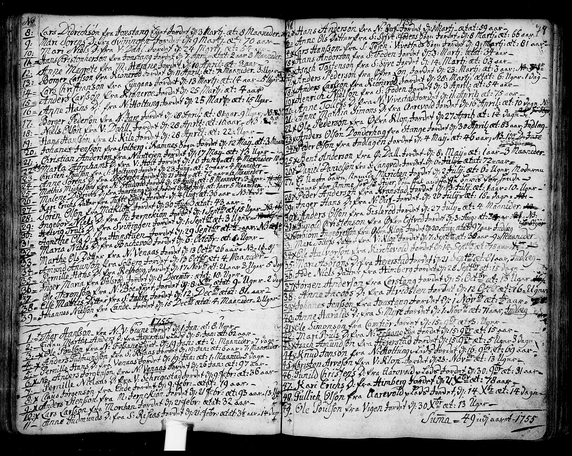 Ramnes kirkebøker, SAKO/A-314/F/Fa/L0001: Parish register (official) no. I 1, 1732-1774, p. 78