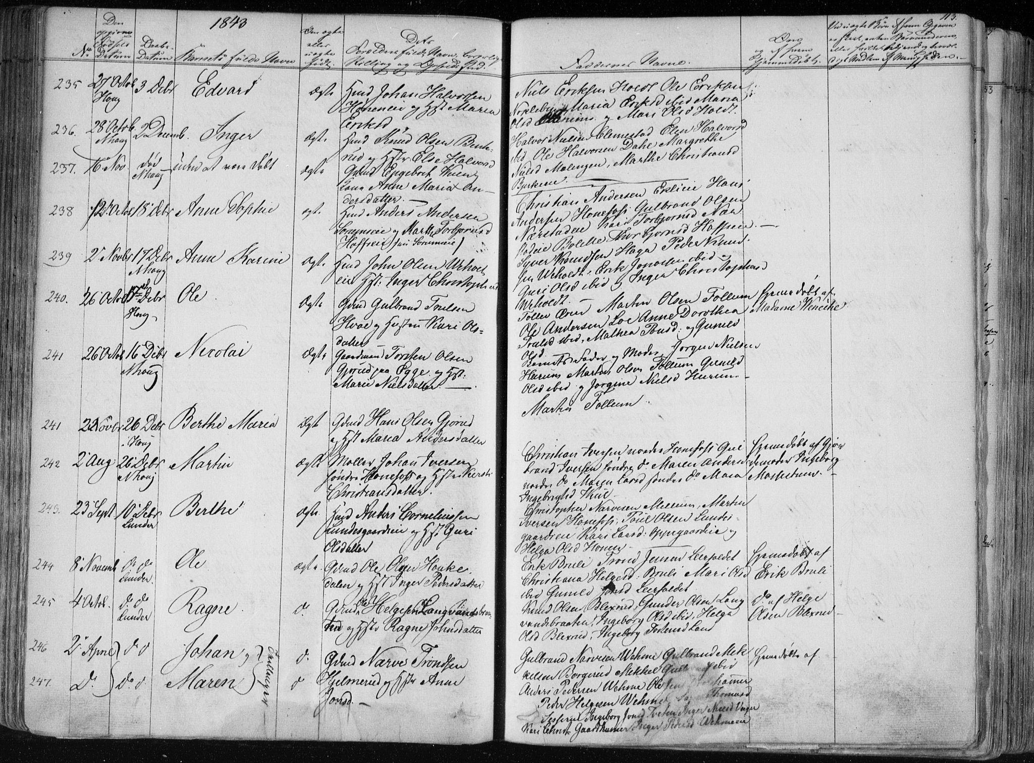 Norderhov kirkebøker, AV/SAKO-A-237/F/Fa/L0010: Parish register (official) no. 10, 1837-1847, p. 113