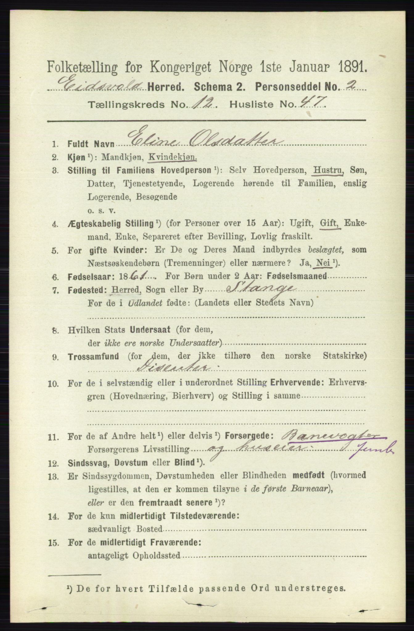 RA, 1891 census for 0237 Eidsvoll, 1891, p. 8753