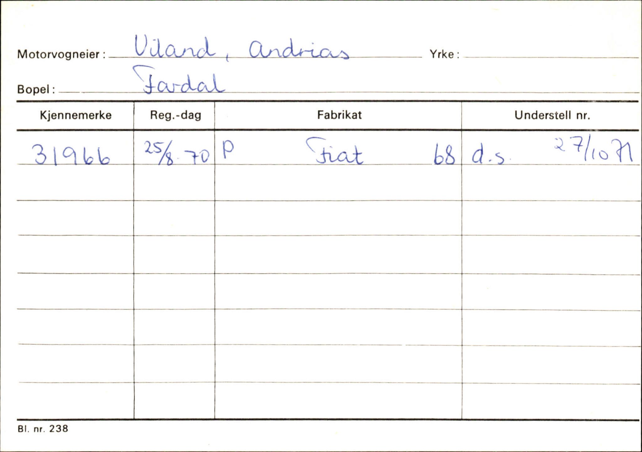 Statens vegvesen, Sogn og Fjordane vegkontor, SAB/A-5301/4/F/L0125: Eigarregister Sogndal V-Å. Aurland A-Å. Fjaler A-N, 1945-1975, p. 106