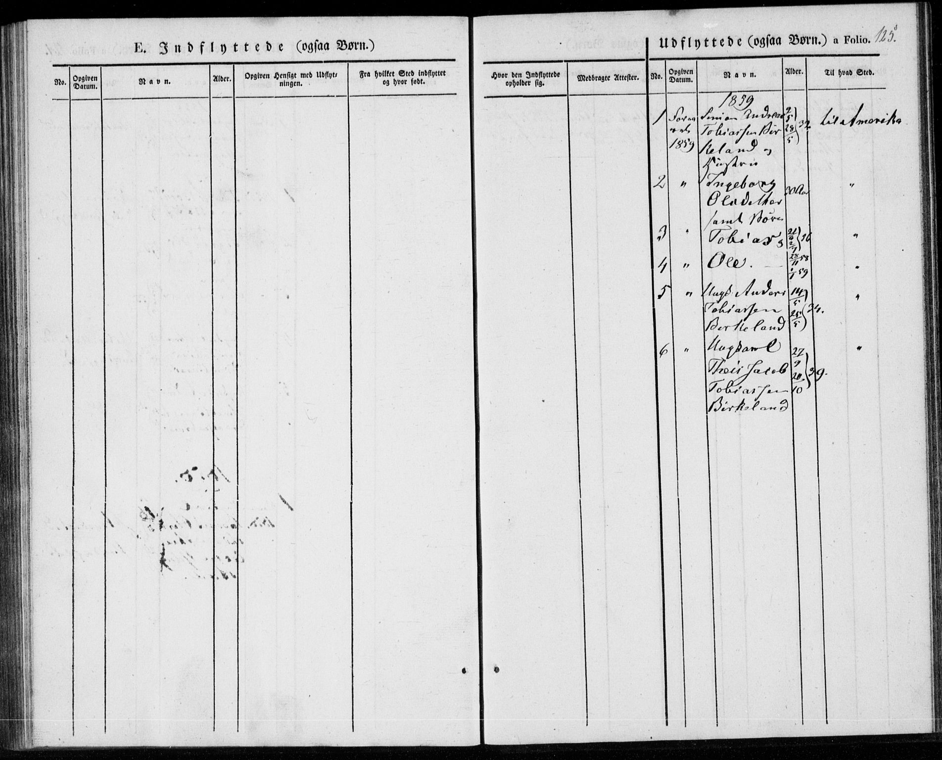 Lyngdal sokneprestkontor, AV/SAK-1111-0029/F/Fa/Fab/L0001: Parish register (official) no. A 1, 1838-1860, p. 125