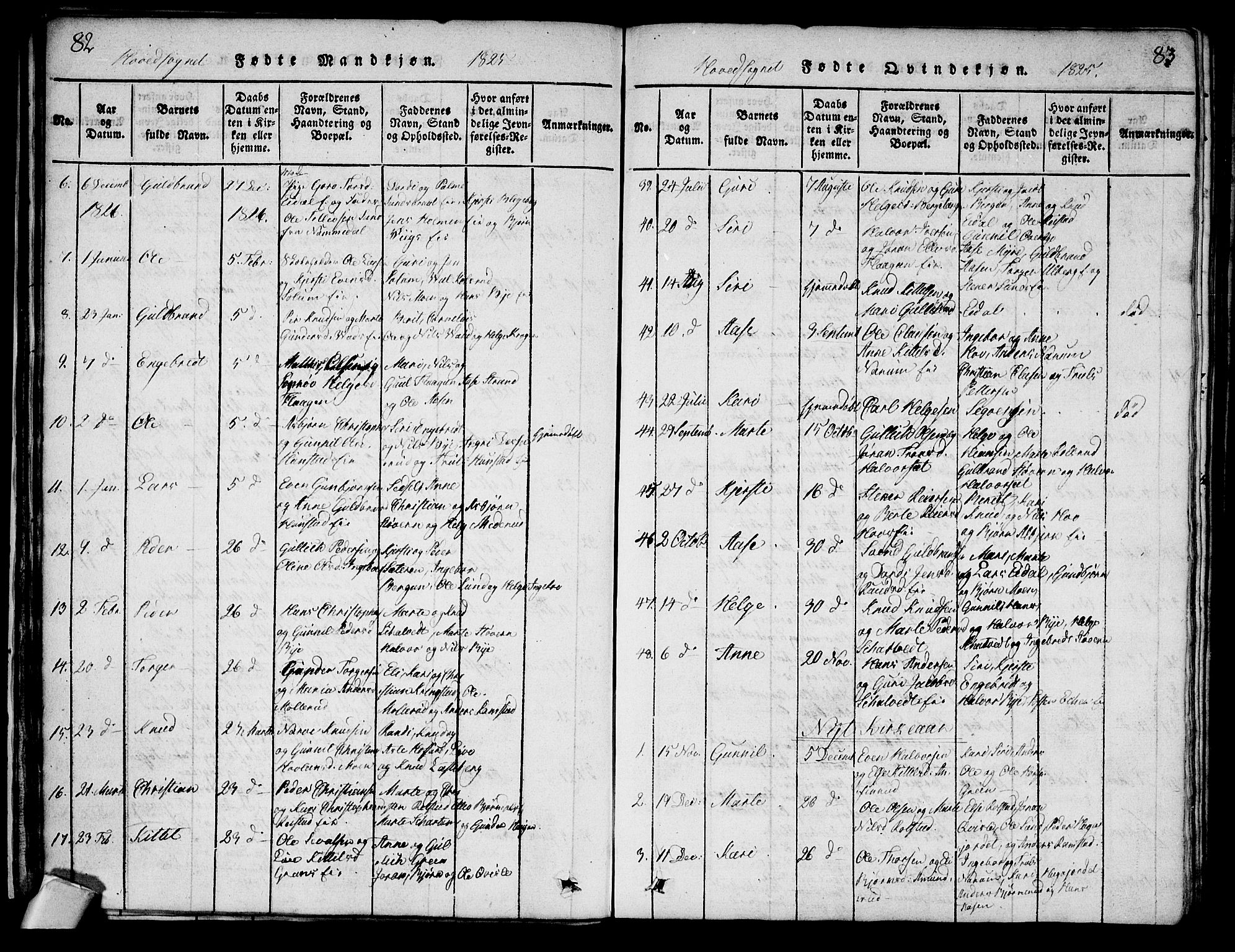 Sigdal kirkebøker, SAKO/A-245/G/Ga/L0001: Parish register (copy) no. I 1 /1, 1816-1835, p. 82-83