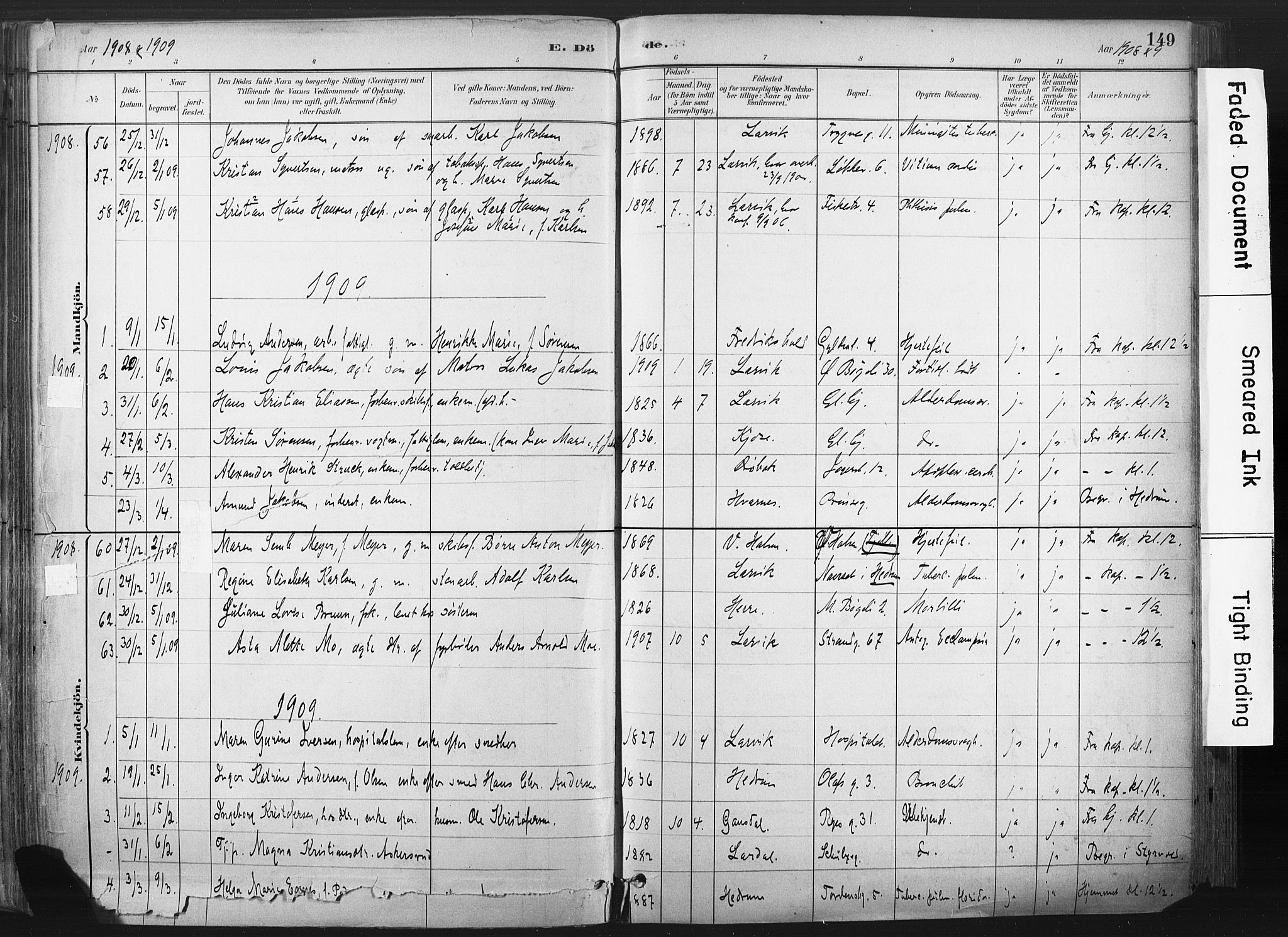 Larvik kirkebøker, AV/SAKO-A-352/F/Fa/L0010: Parish register (official) no. I 10, 1884-1910, p. 149