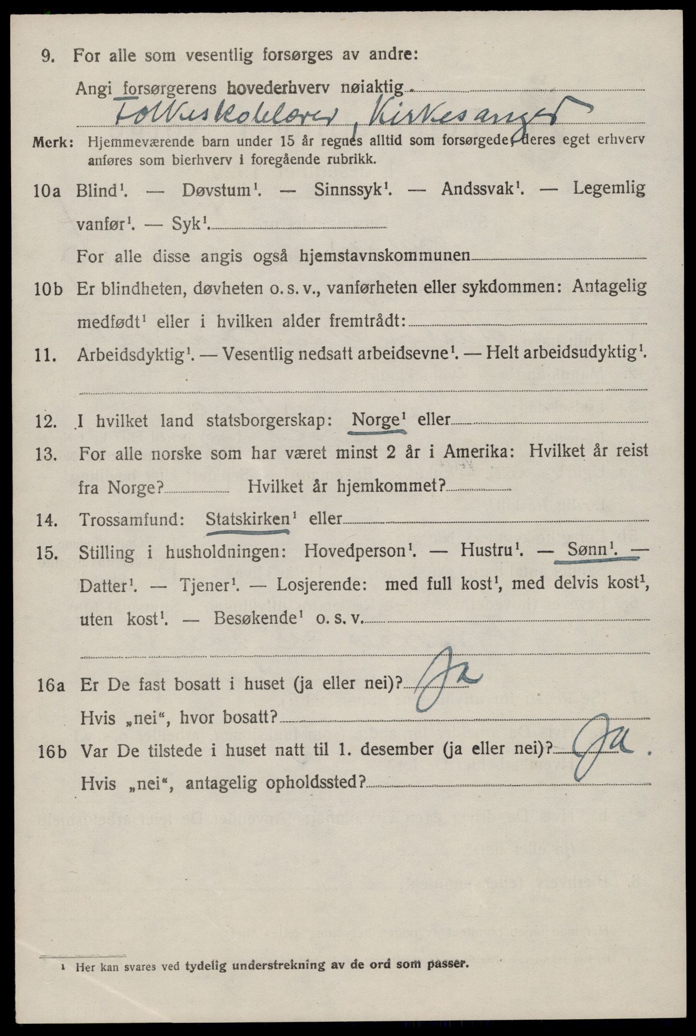 SAST, 1920 census for Skjold, 1920, p. 3885