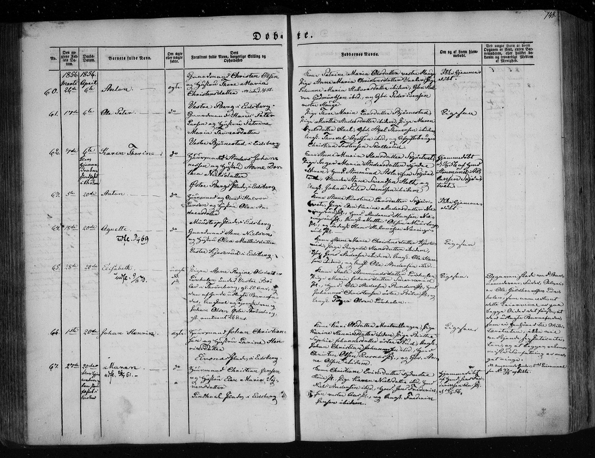 Eidsberg prestekontor Kirkebøker, AV/SAO-A-10905/F/Fa/L0009: Parish register (official) no. I 9, 1849-1856, p. 148