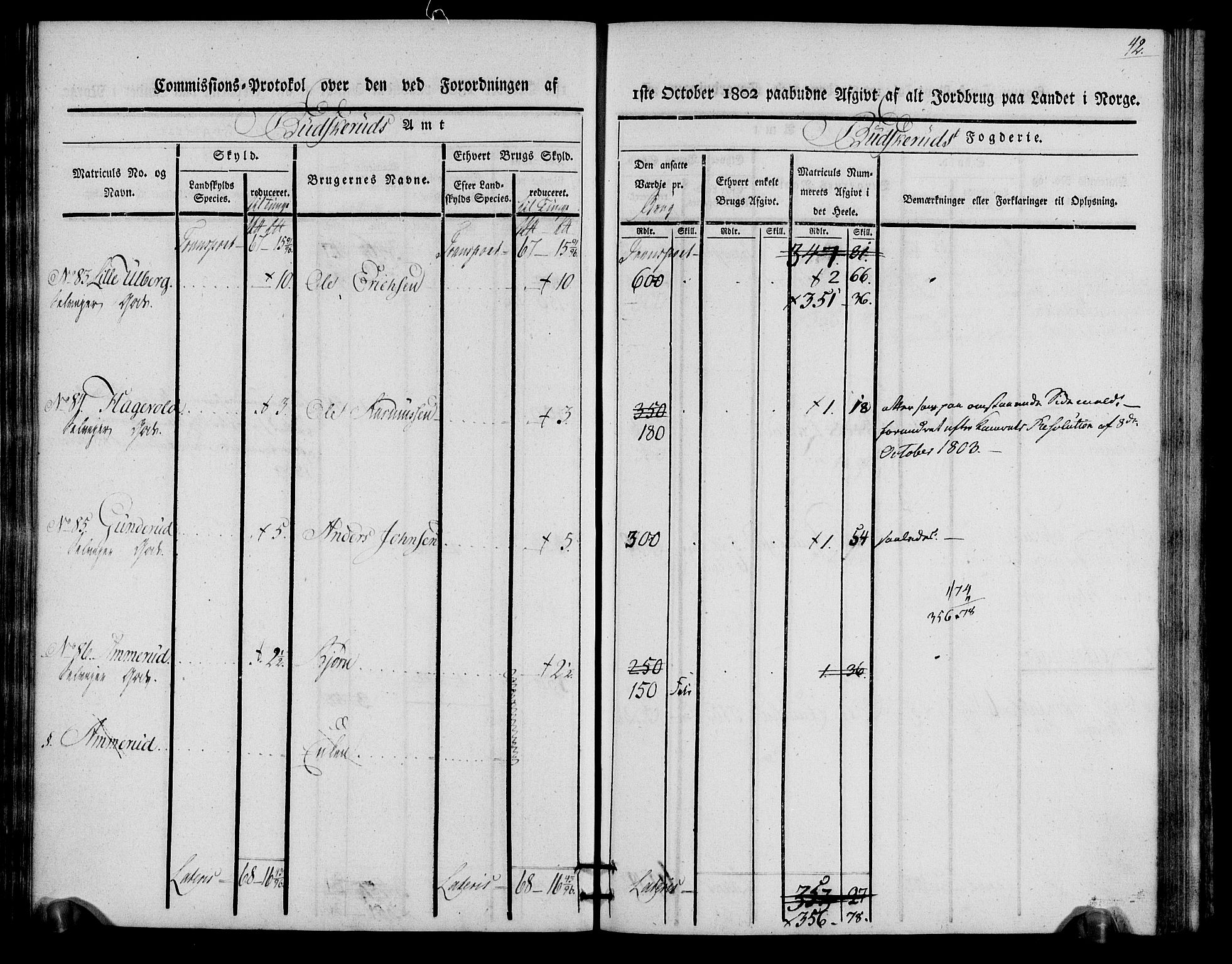 Rentekammeret inntil 1814, Realistisk ordnet avdeling, AV/RA-EA-4070/N/Ne/Nea/L0060: Buskerud fogderi. Kommisjonsprotokoll for Sigdal prestegjeld, 1803, p. 42