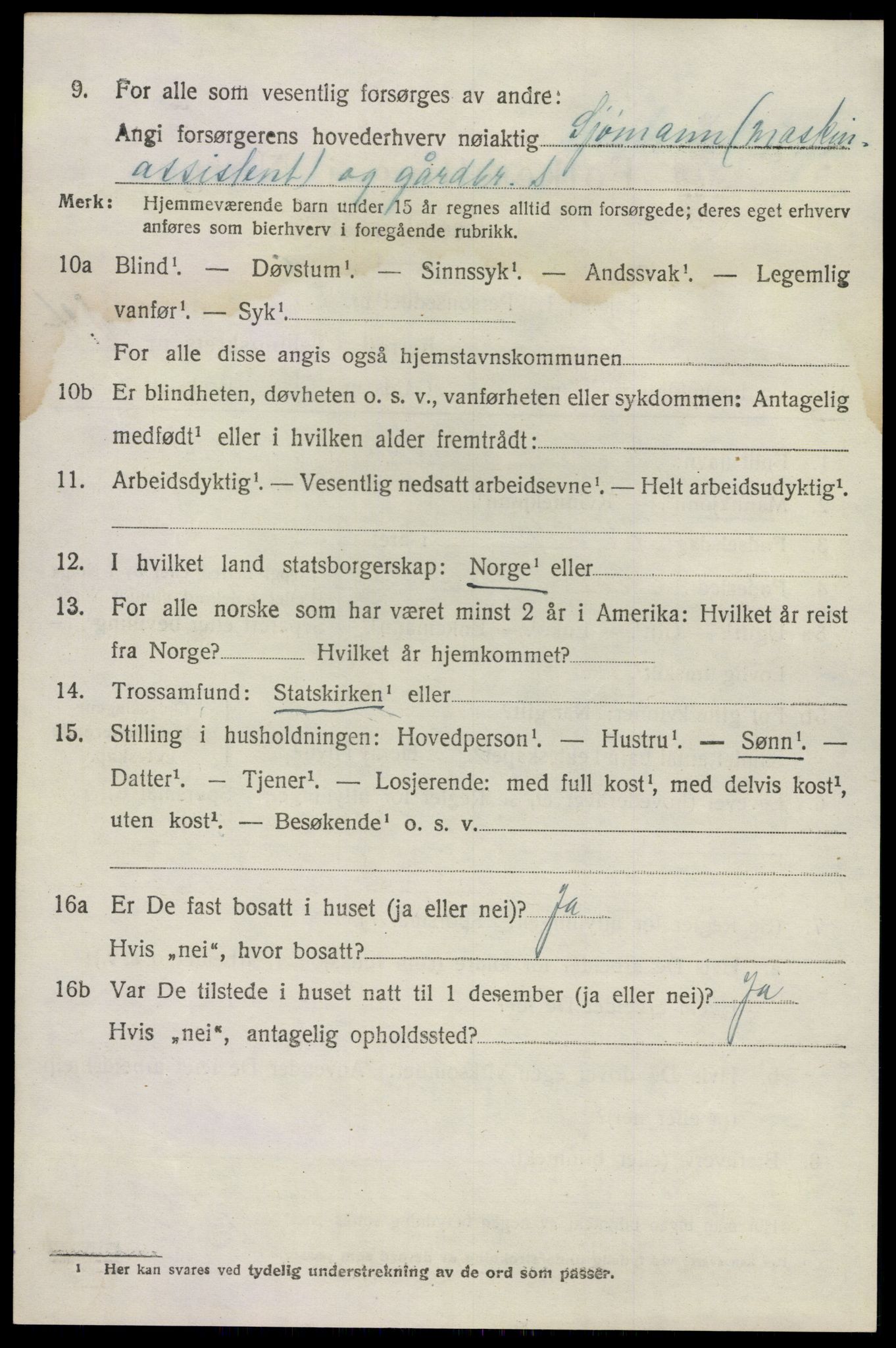 SAKO, 1920 census for Sandeherred, 1920, p. 12725