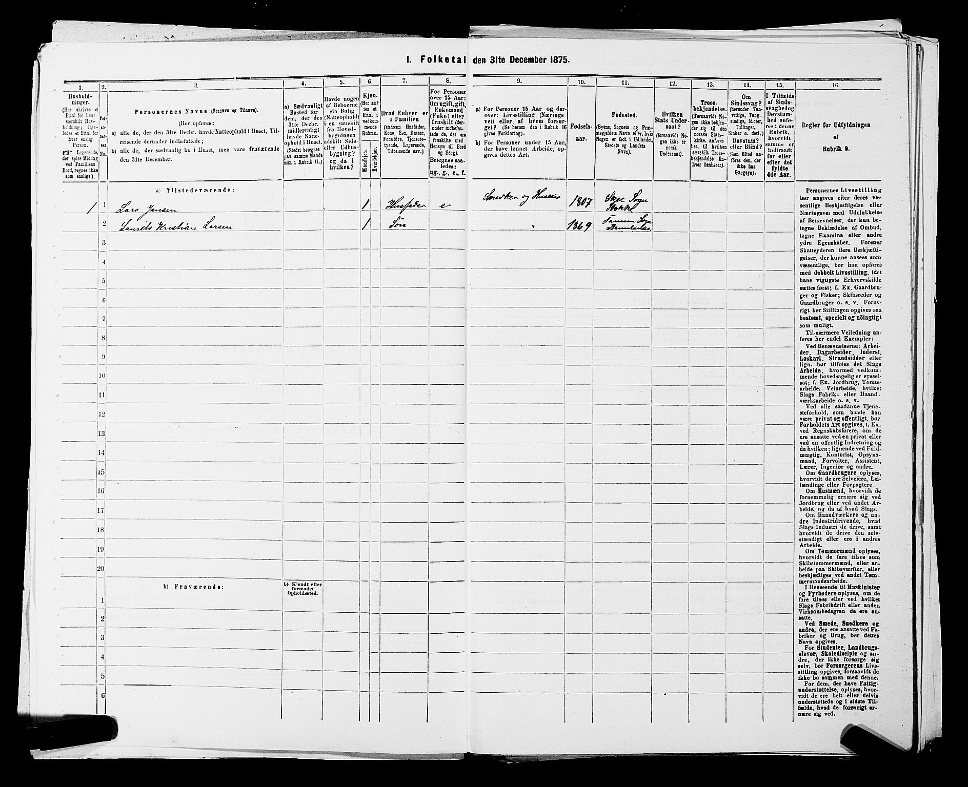 SAKO, 1875 census for 0726P Brunlanes, 1875, p. 563