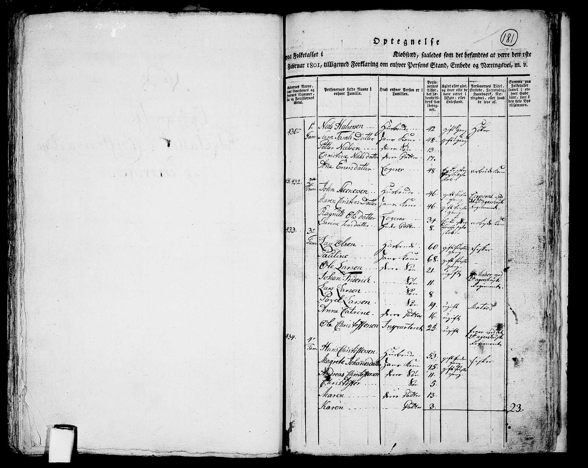 RA, 1801 census for 0301 Kristiania, 1801, p. 180b-181a
