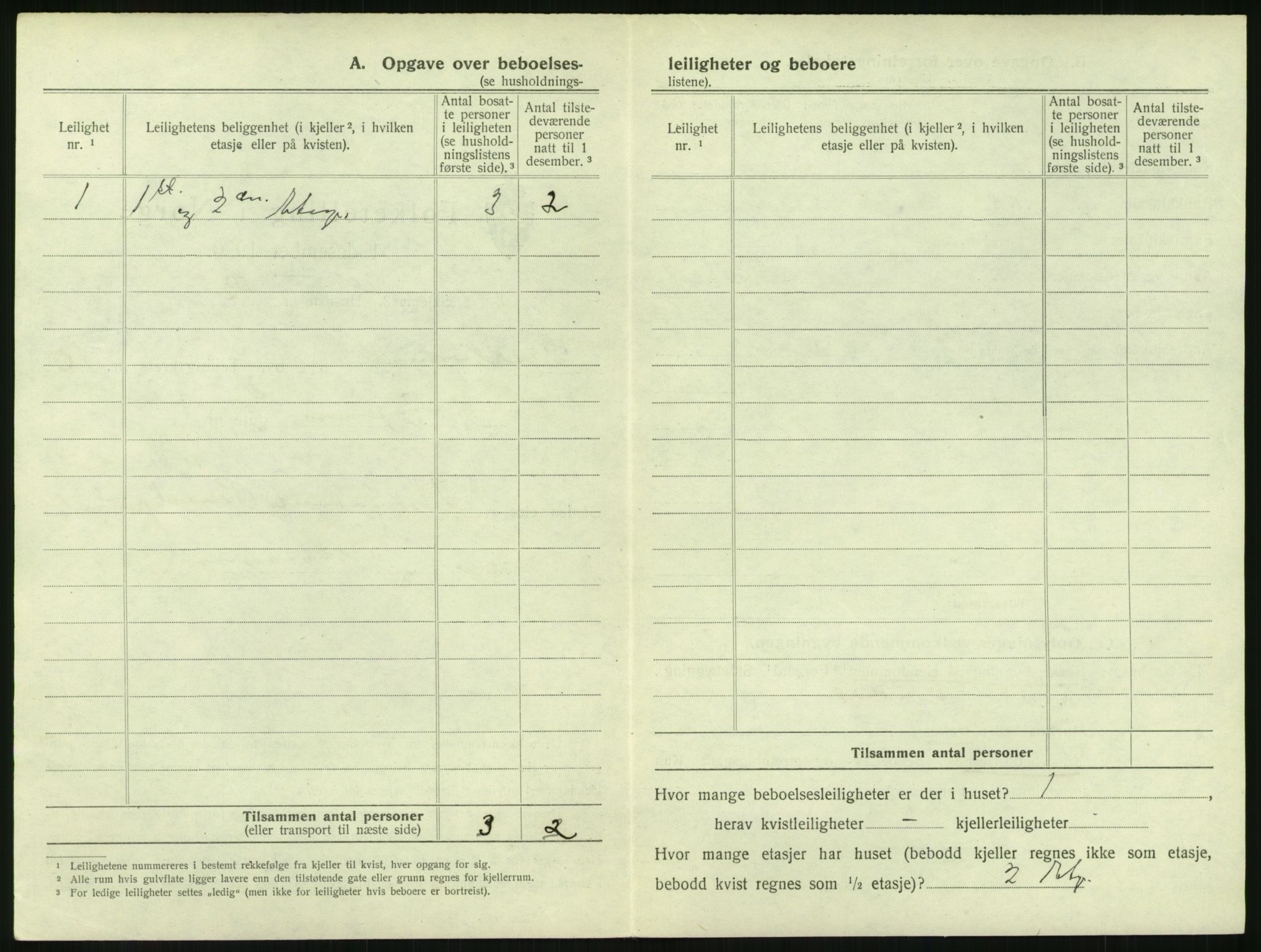 SAH, 1920 census for Lillehammer, 1920, p. 1323