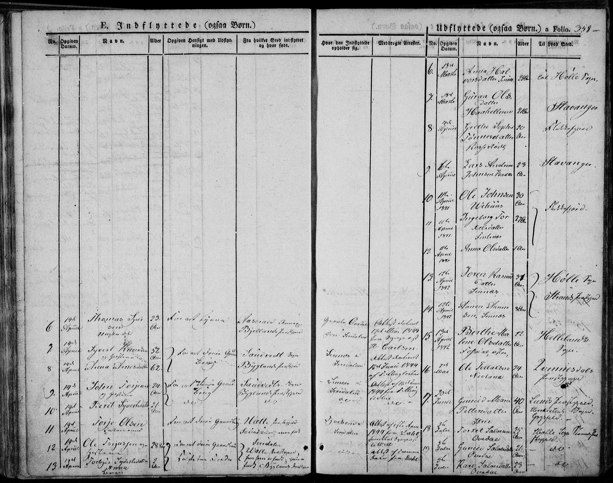 Bakke sokneprestkontor, AV/SAK-1111-0002/F/Fa/Faa/L0004: Parish register (official) no. A 4, 1834-1846, p. 358