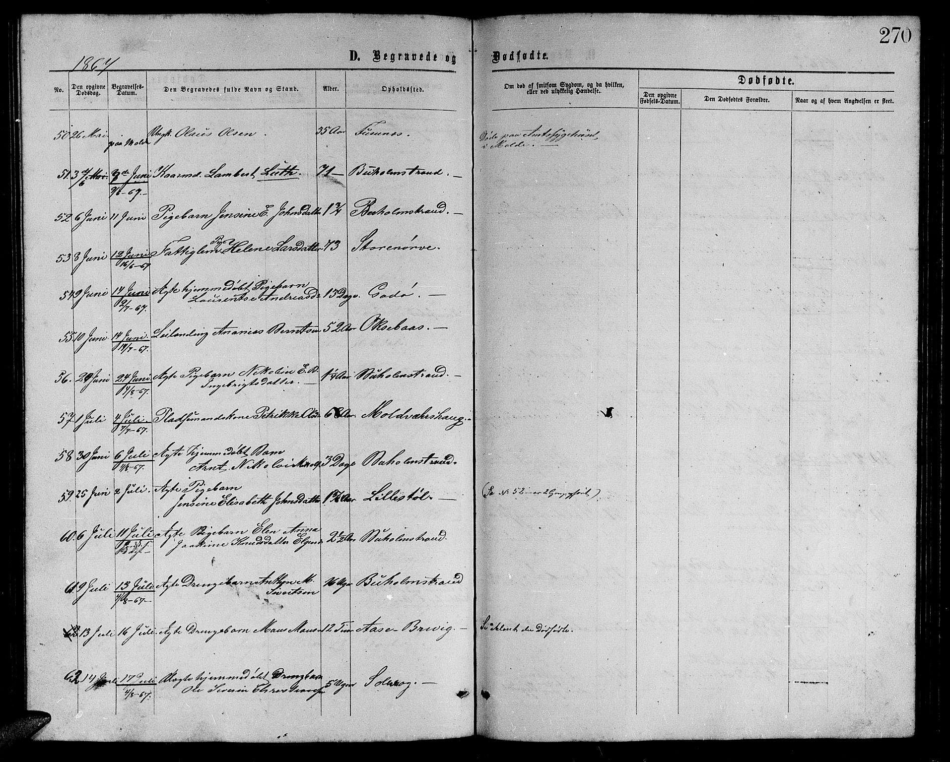 Ministerialprotokoller, klokkerbøker og fødselsregistre - Møre og Romsdal, AV/SAT-A-1454/528/L0428: Parish register (copy) no. 528C09, 1864-1880, p. 270