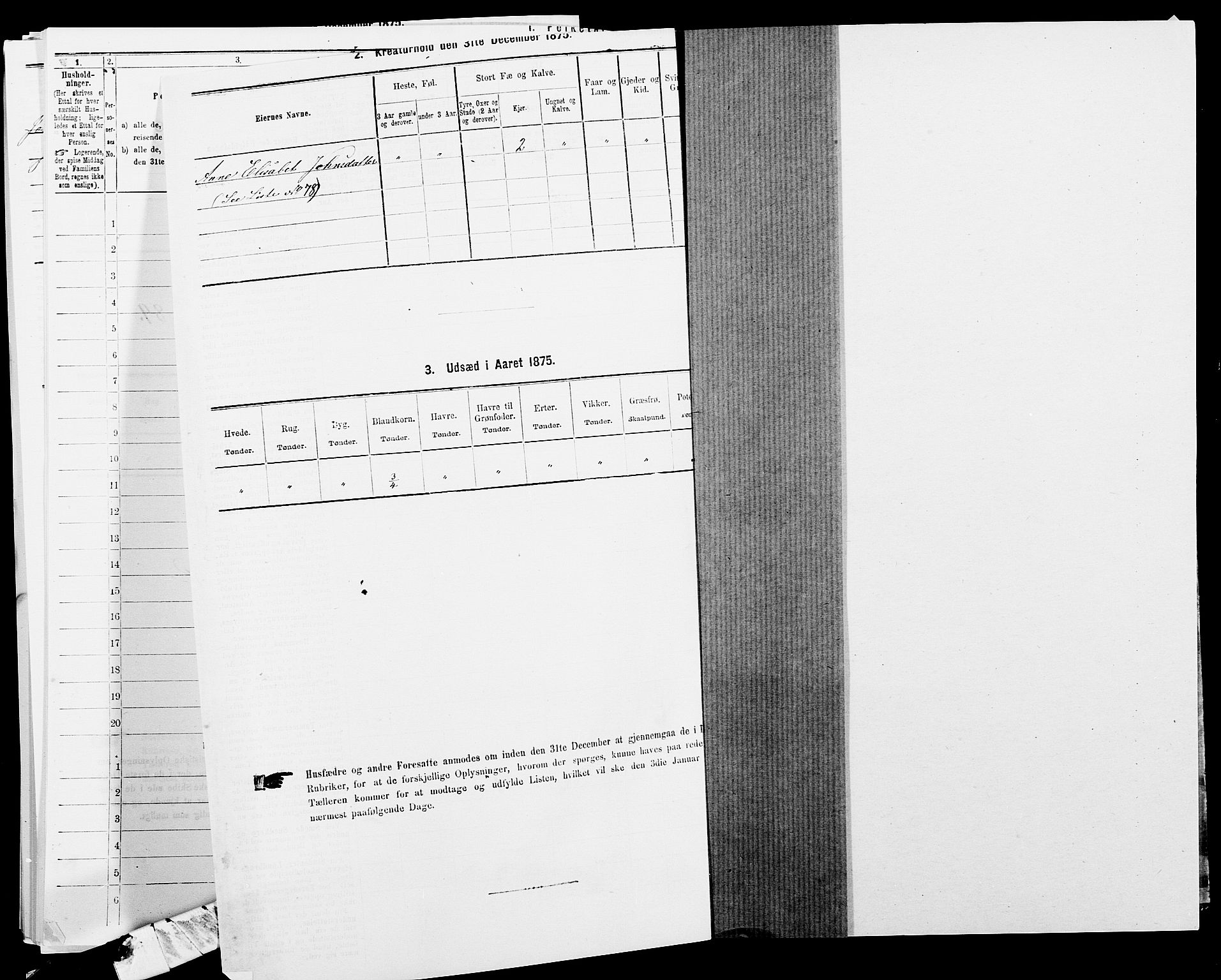 SAK, 1875 census for 1032P Lyngdal, 1875, p. 1700