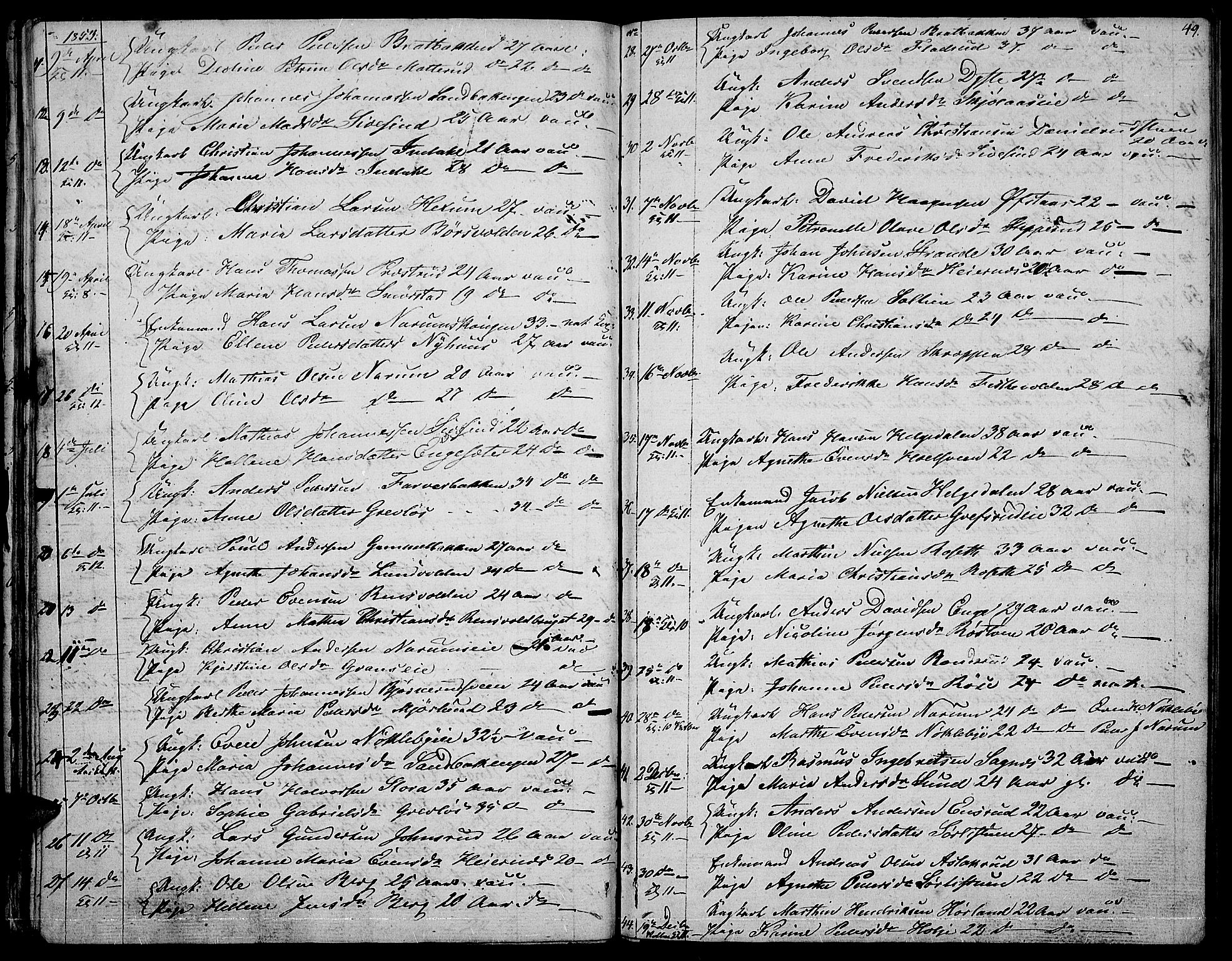 Vestre Toten prestekontor, AV/SAH-PREST-108/H/Ha/Hab/L0003: Parish register (copy) no. 3, 1846-1854, p. 49