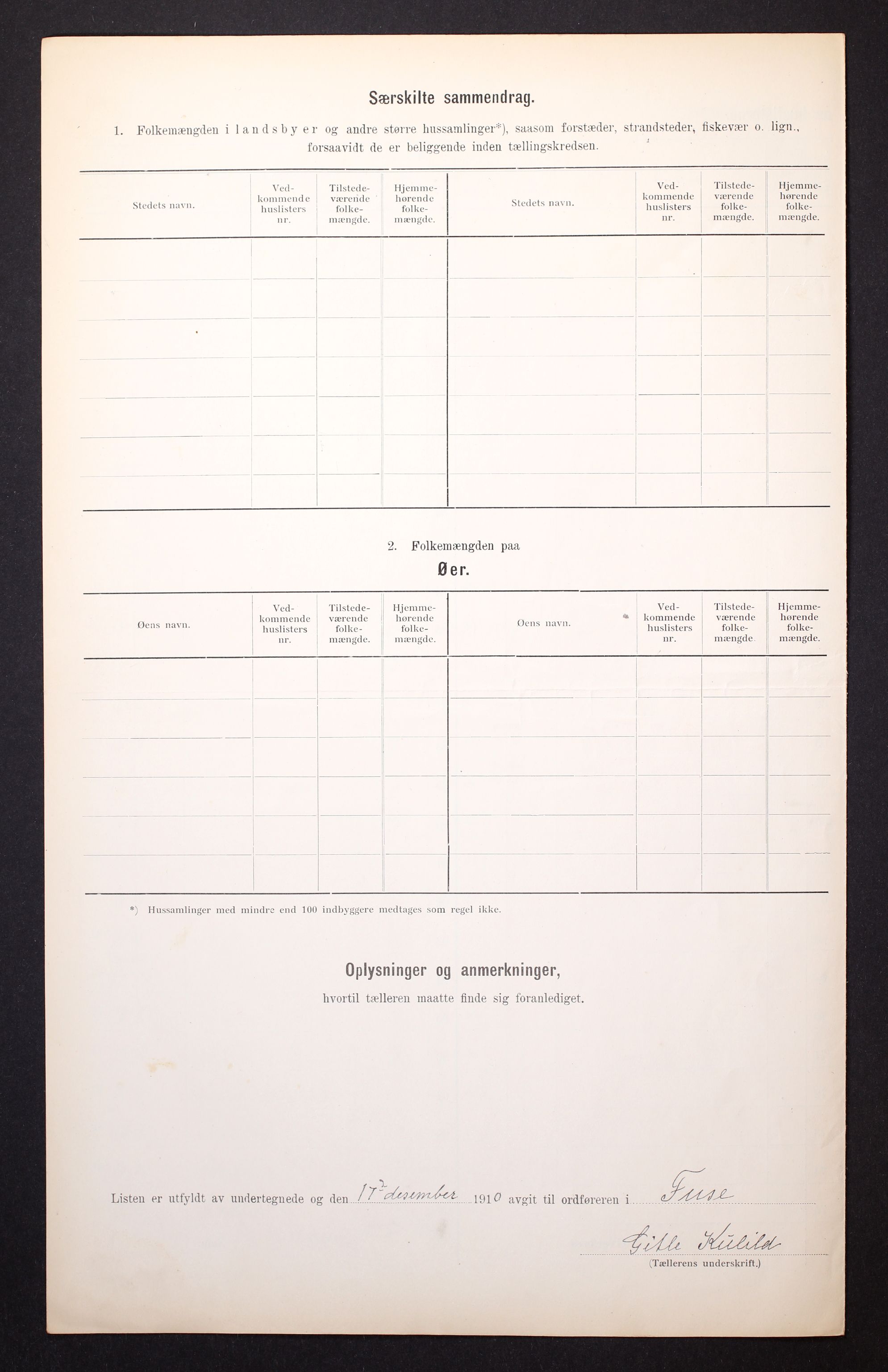 RA, 1910 census for Fusa, 1910, p. 9