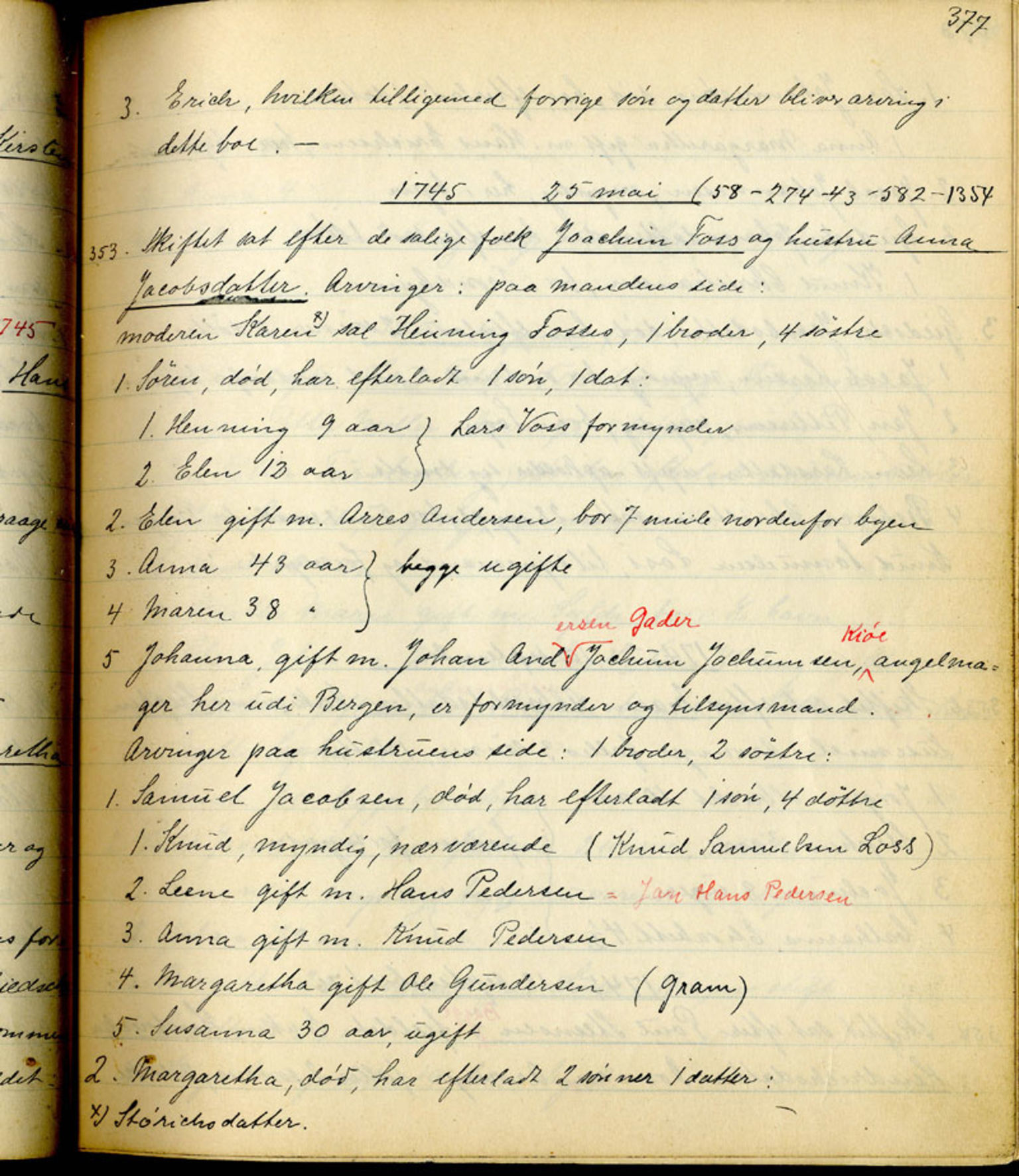 Sollied, Olaf og Thora - samlinger, AV/SAB-SAB/DA-0401/01/L0010/0002: Skifte: Utdrag av skifteprotokoller / 93 Skifteprotokoller: utdrag, 1740-1759, p. 377