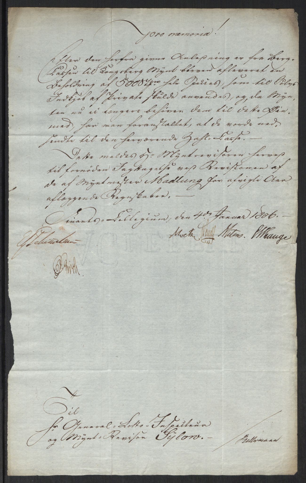 Rentekammeret inntil 1814, Realistisk ordnet avdeling, AV/RA-EA-4070/Oa/L0008: [Y6]: Embetsbrev til myntmesteren på Kongsberg (1797-1806 og 1808-1813), 1797-1813, p. 308