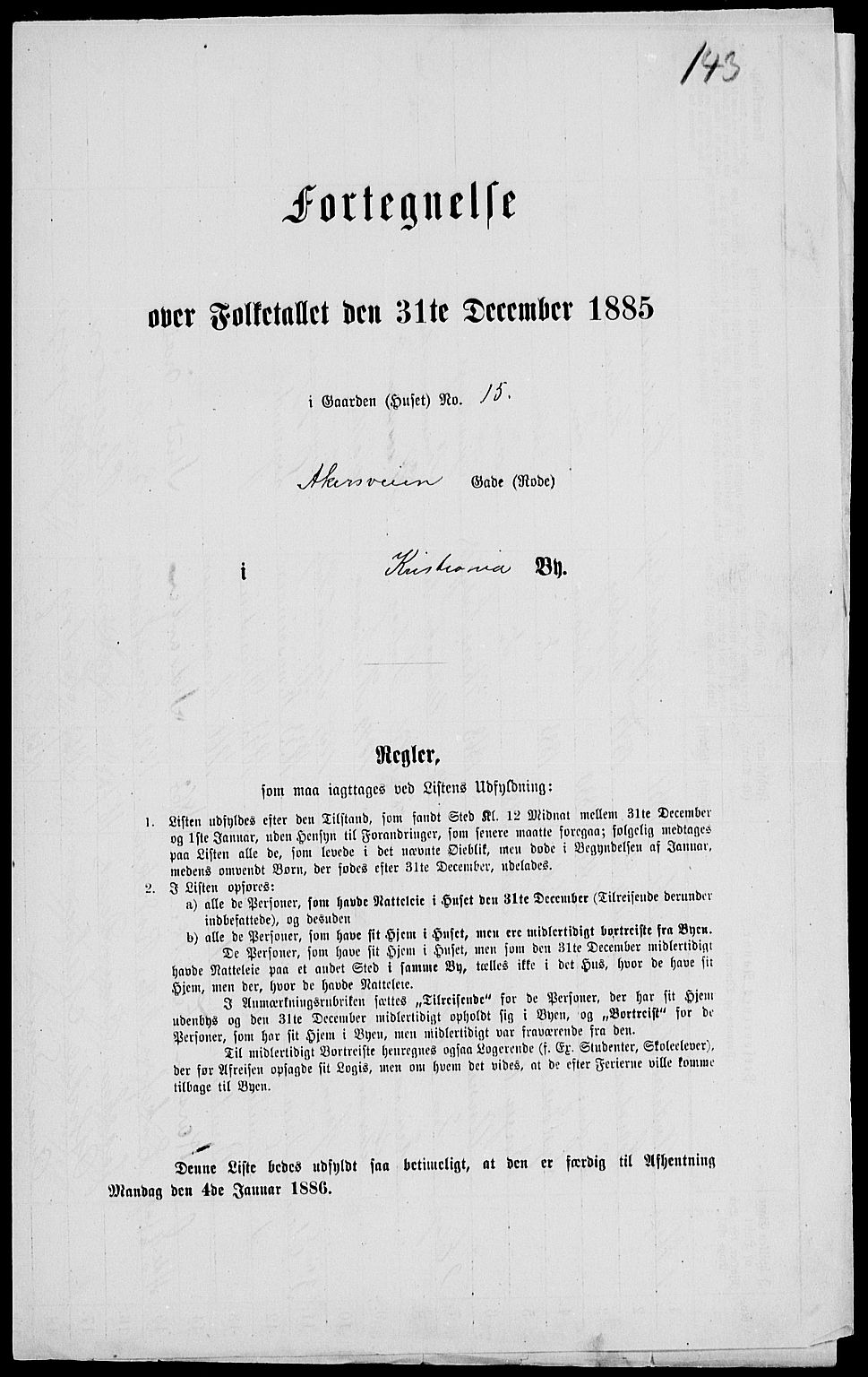 RA, 1885 census for 0301 Kristiania, 1885, p. 4909