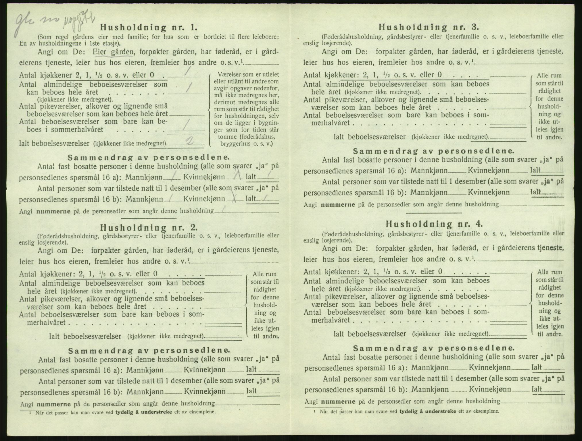 SAK, 1920 census for Vigmostad, 1920, p. 54