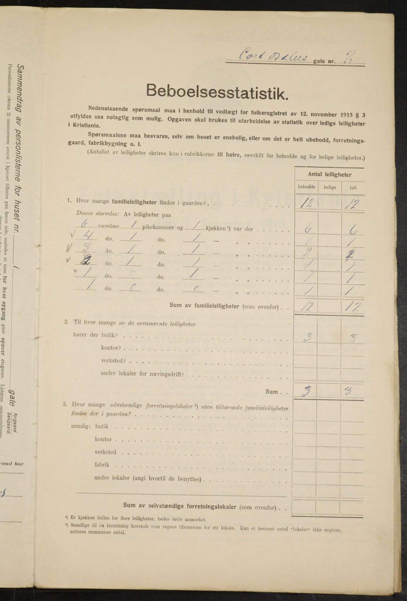 OBA, Municipal Census 1916 for Kristiania, 1916, p. 13661