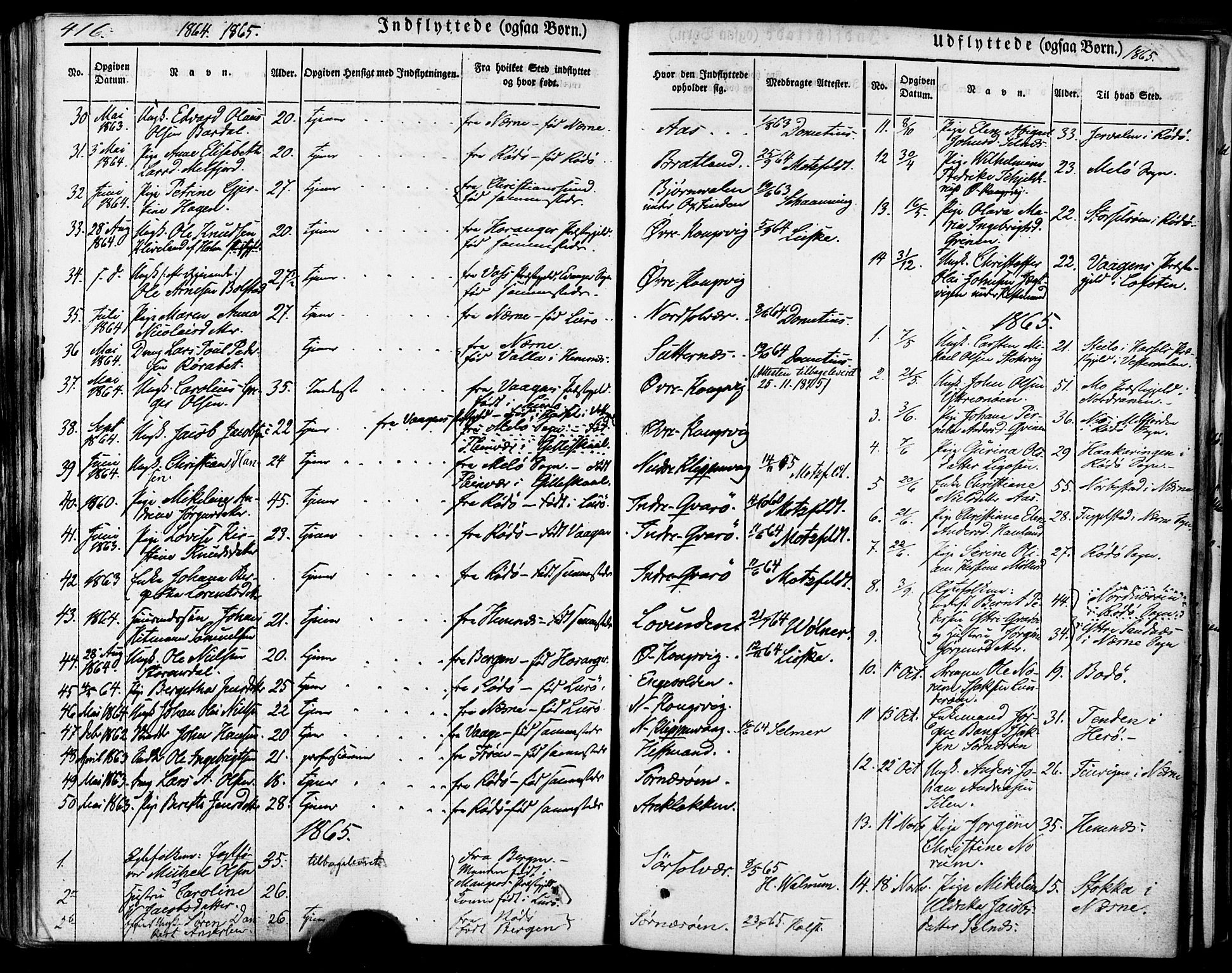 Ministerialprotokoller, klokkerbøker og fødselsregistre - Nordland, SAT/A-1459/839/L0567: Parish register (official) no. 839A04, 1863-1879, p. 416