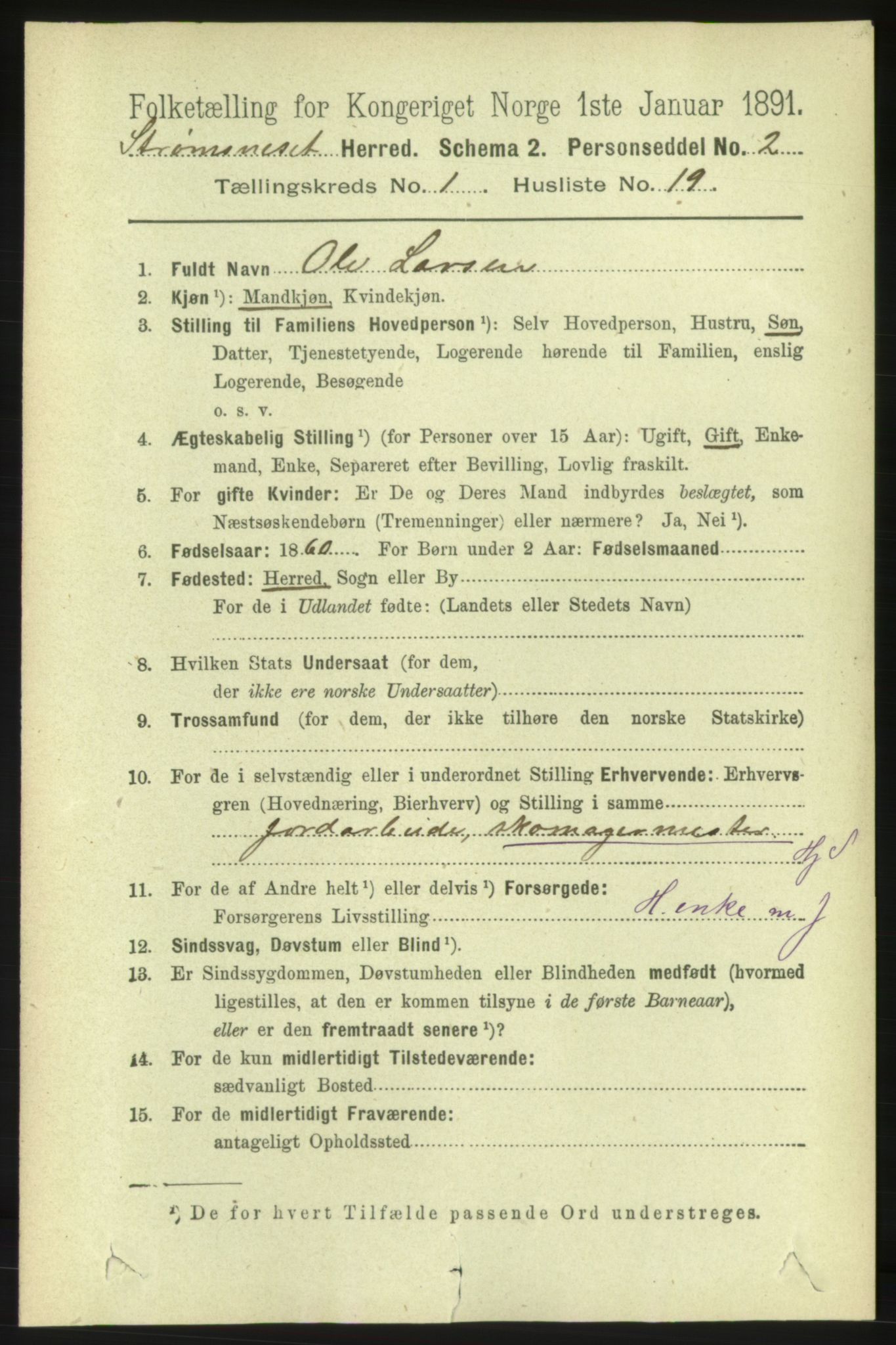 RA, 1891 census for 1559 Straumsnes, 1891, p. 175