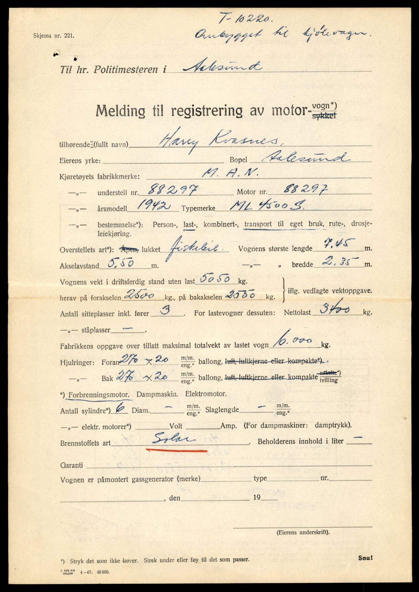 Møre og Romsdal vegkontor - Ålesund trafikkstasjon, AV/SAT-A-4099/F/Fe/L0033: Registreringskort for kjøretøy T 12151 - T 12474, 1927-1998, p. 3001