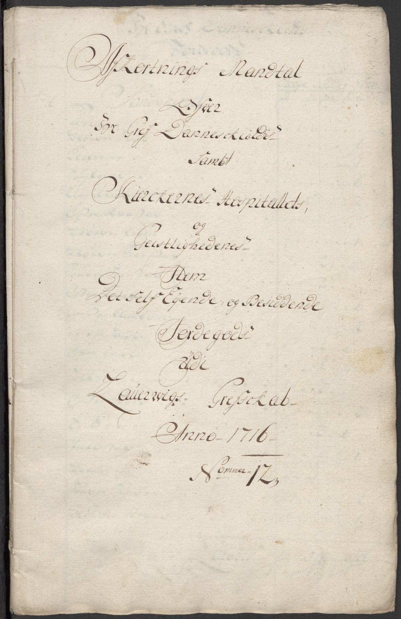 Rentekammeret inntil 1814, Reviderte regnskaper, Fogderegnskap, RA/EA-4092/R33/L1987: Fogderegnskap Larvik grevskap, 1716-1717, p. 249