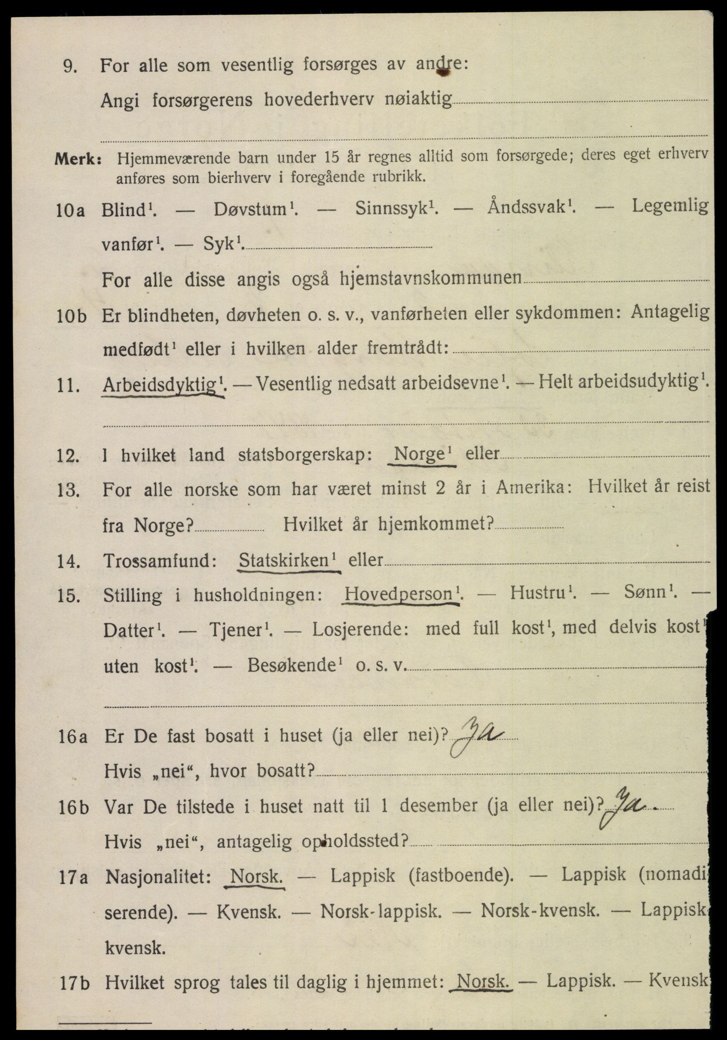 SAT, 1920 census for Klinga, 1920, p. 1438