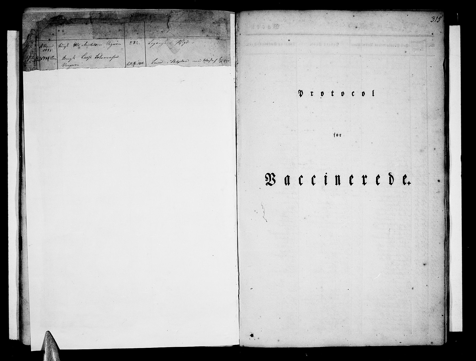Vik sokneprestembete, SAB/A-81501: Parish register (official) no. A 7, 1831-1845, p. 315