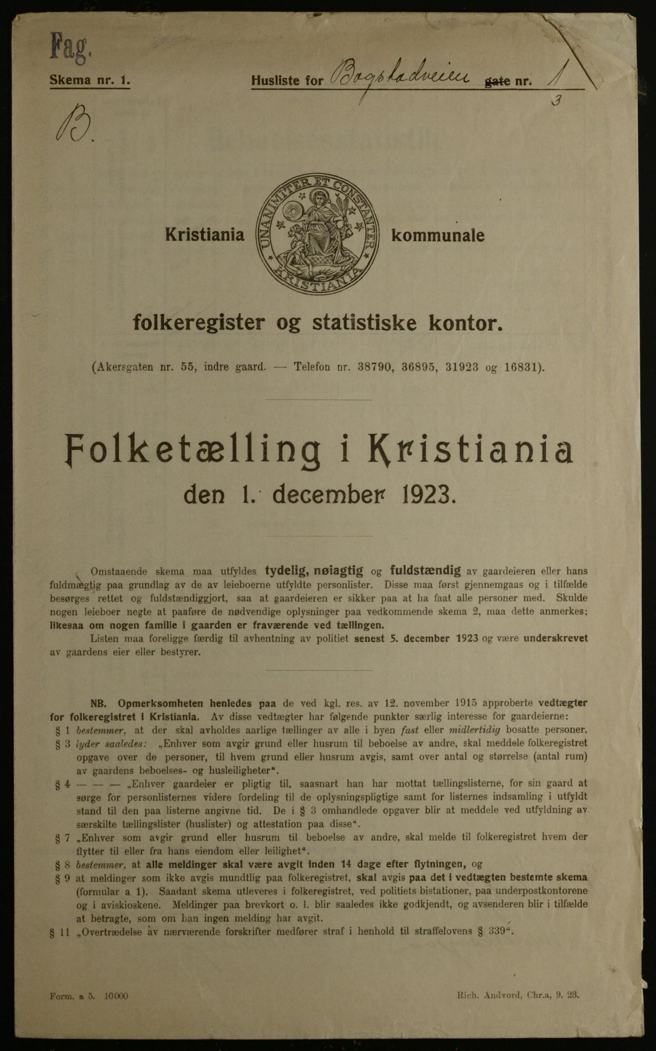 OBA, Municipal Census 1923 for Kristiania, 1923, p. 7824