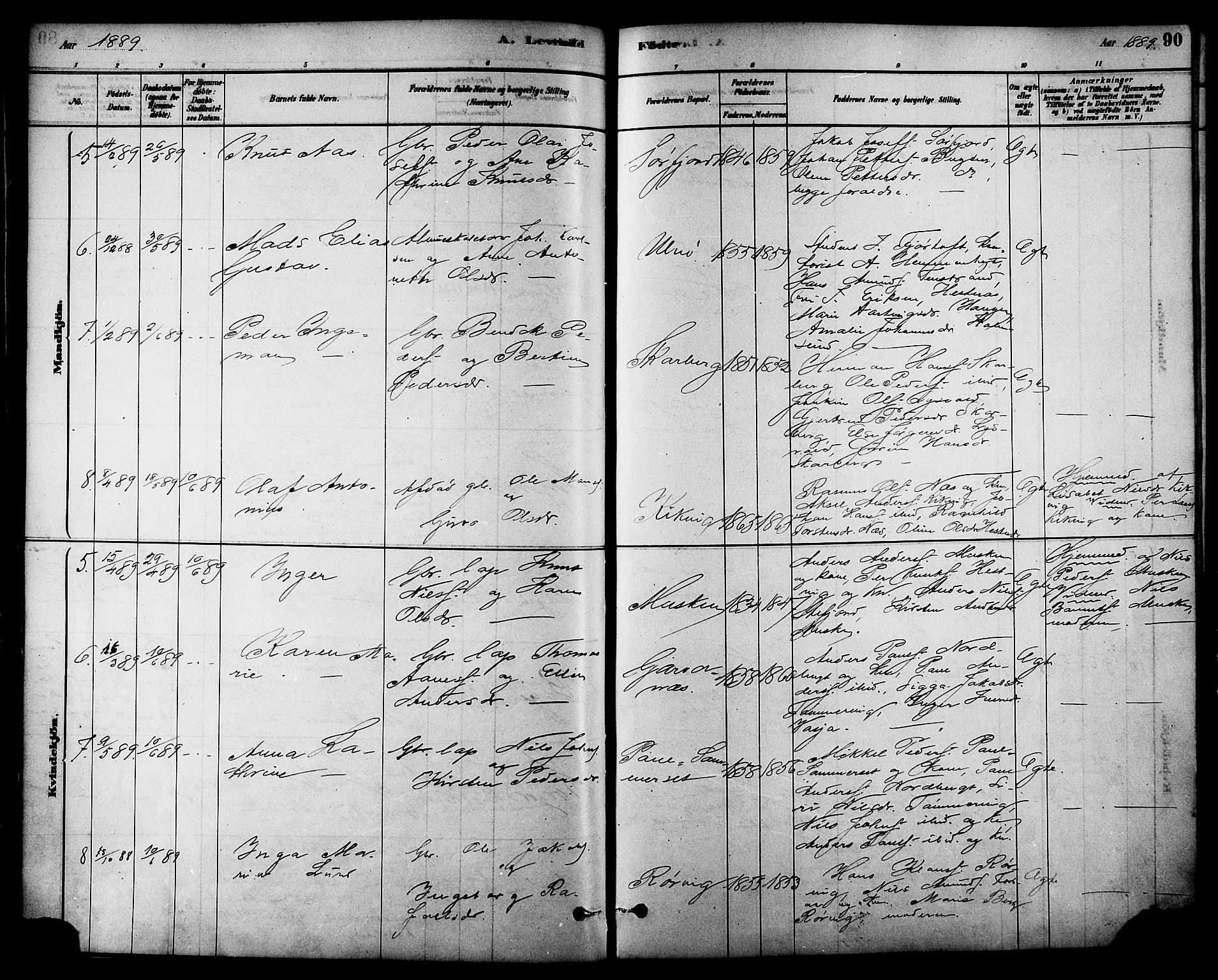 Ministerialprotokoller, klokkerbøker og fødselsregistre - Nordland, AV/SAT-A-1459/861/L0868: Parish register (official) no. 861A03, 1879-1889, p. 90