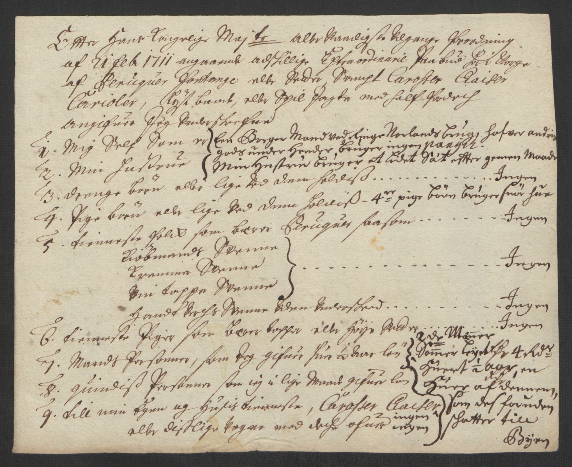 Rentekammeret inntil 1814, Reviderte regnskaper, Byregnskaper, AV/RA-EA-4066/R/Rs/L0507: [S3] Kontribusjonsregnskap, 1699-1711, p. 587