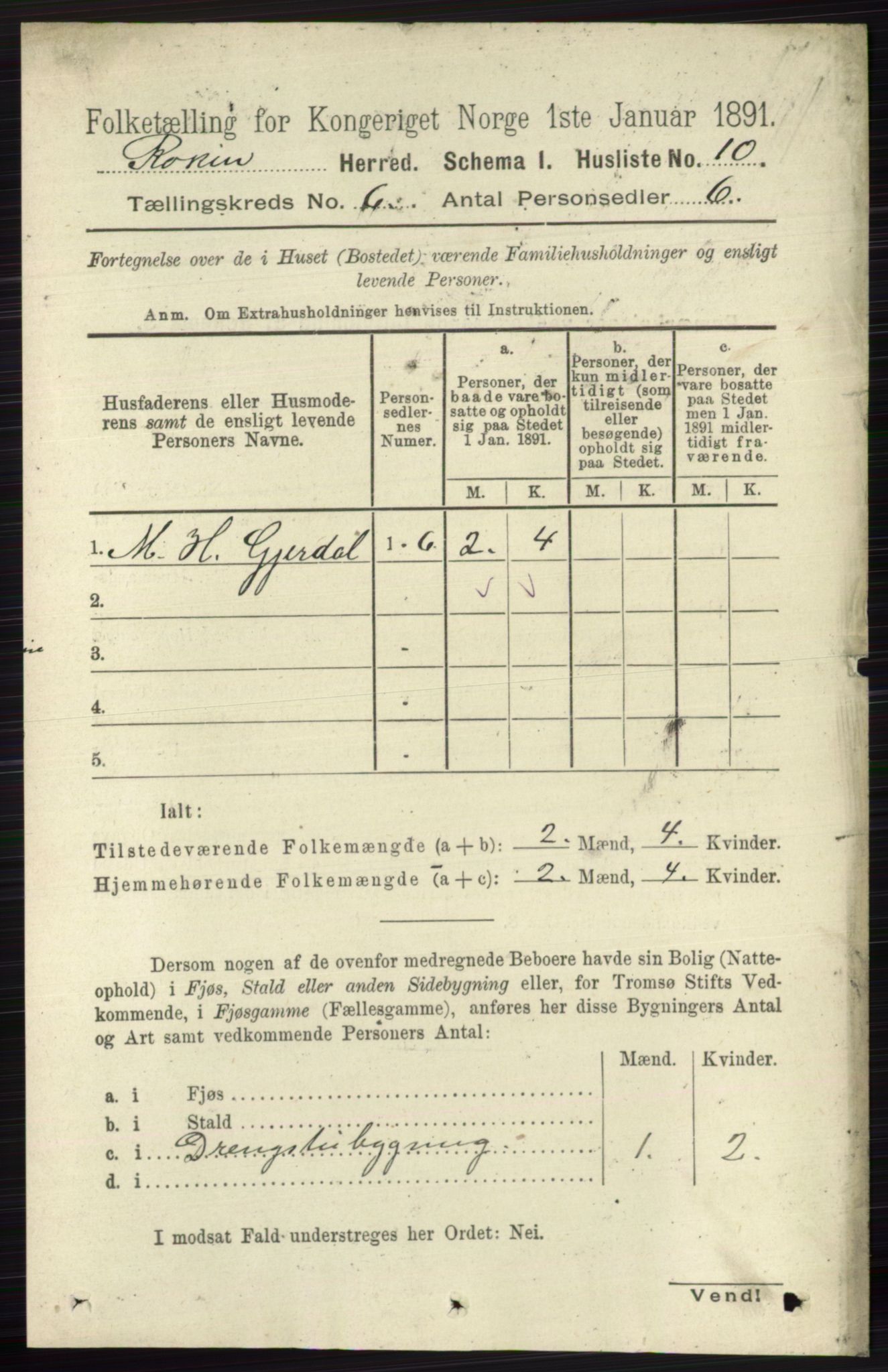 RA, 1891 census for 0627 Røyken, 1891, p. 3552