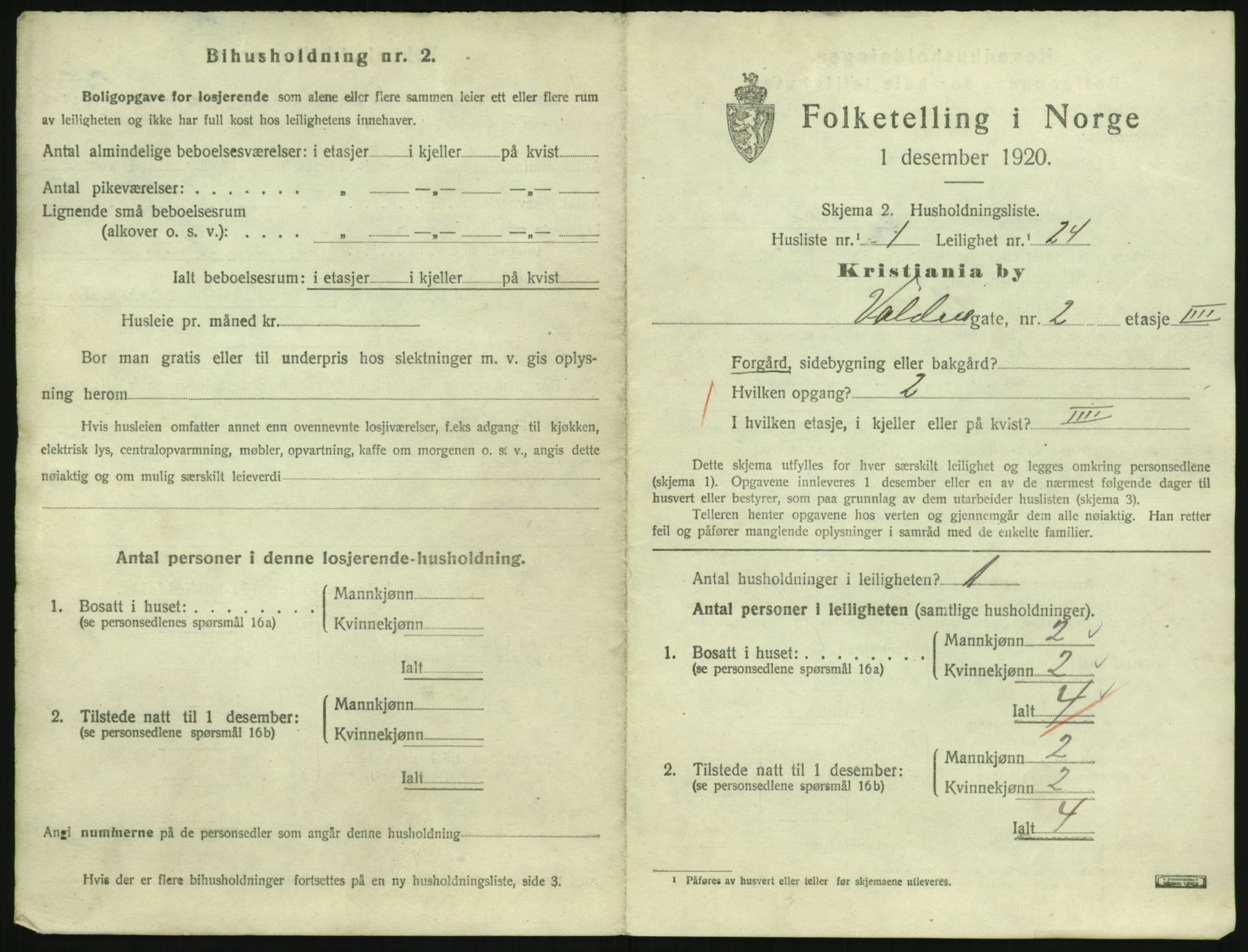 SAO, 1920 census for Kristiania, 1920, p. 126401