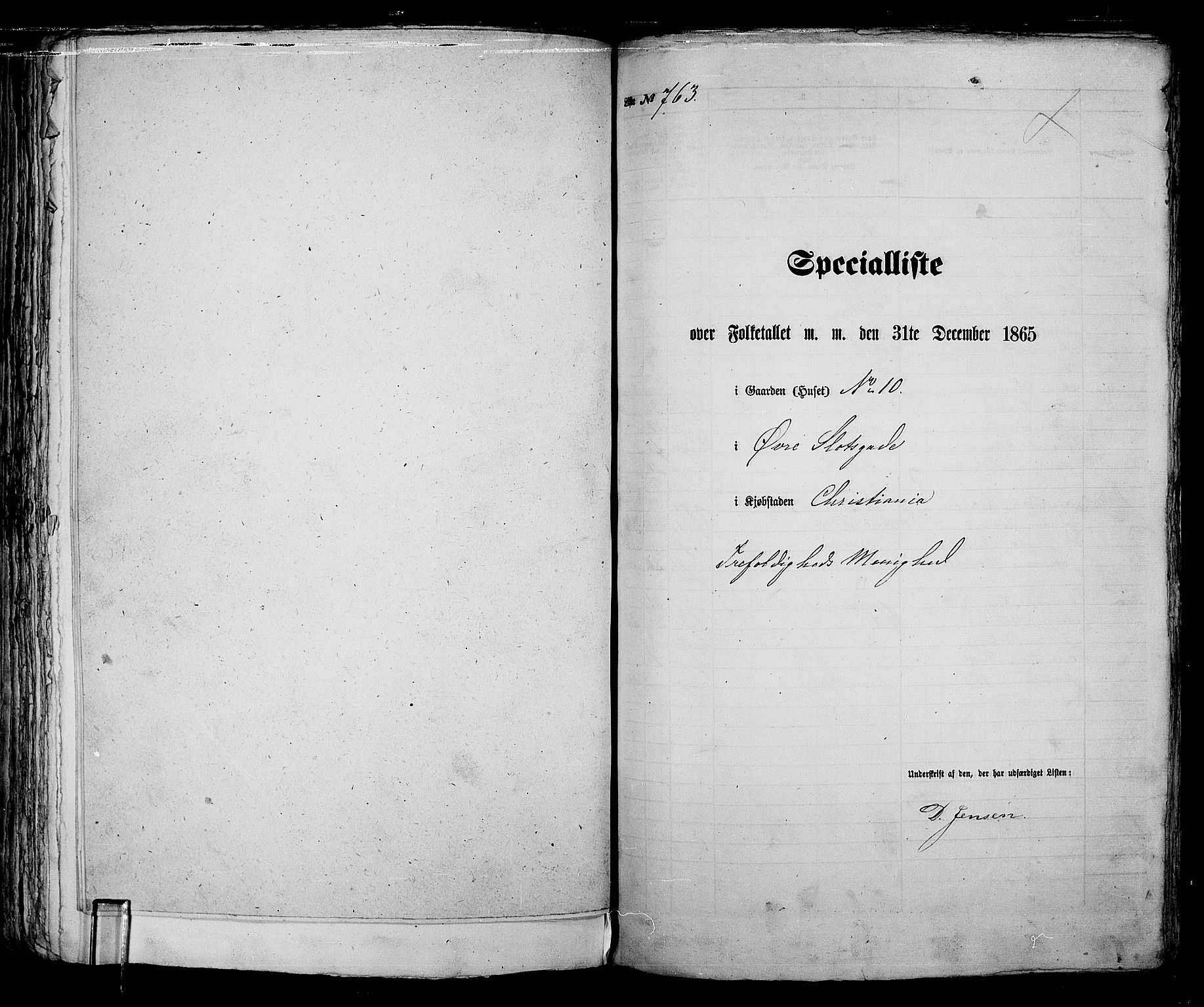 RA, 1865 census for Kristiania, 1865, p. 1954