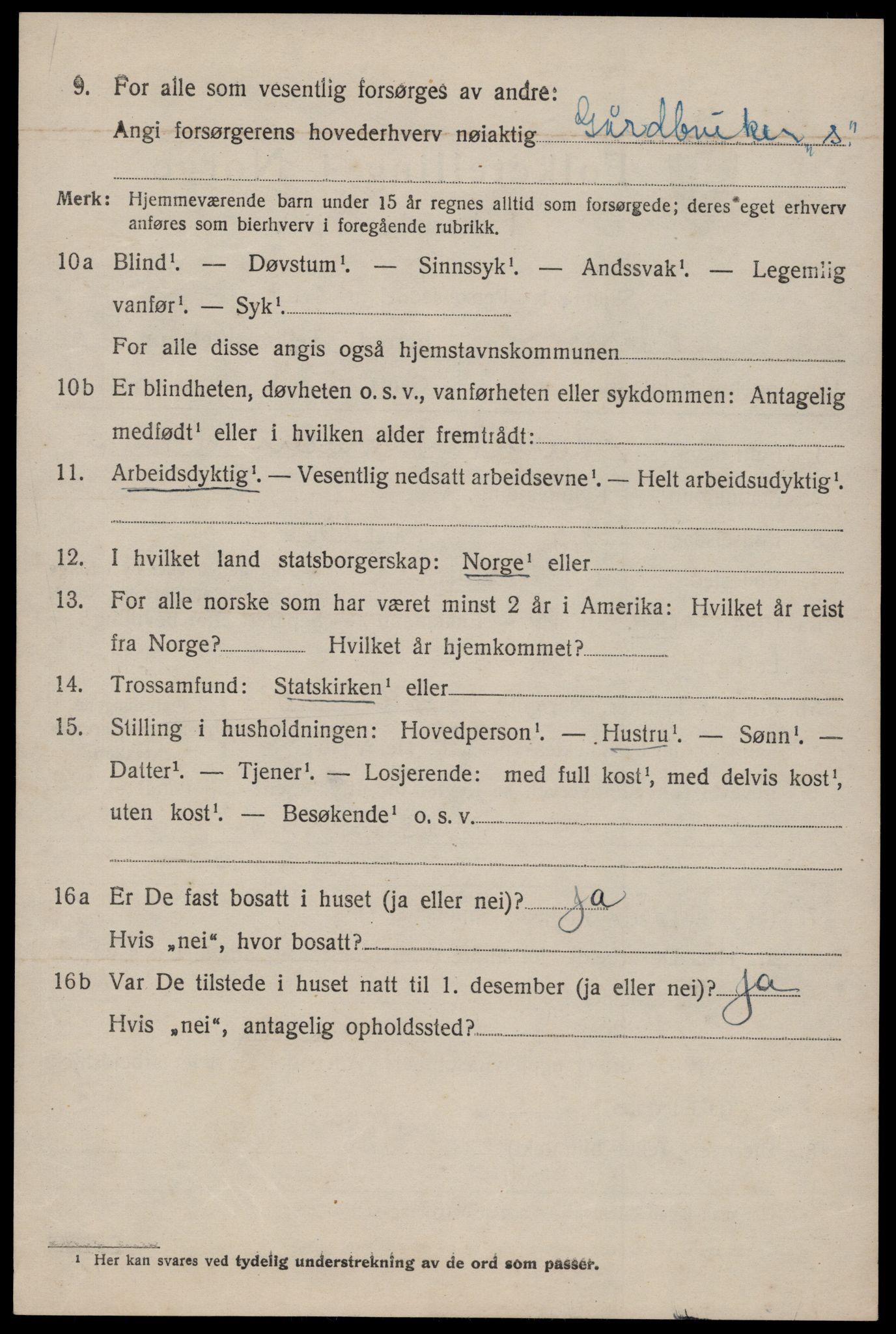 SAKO, 1920 census for Nissedal, 1920, p. 2264