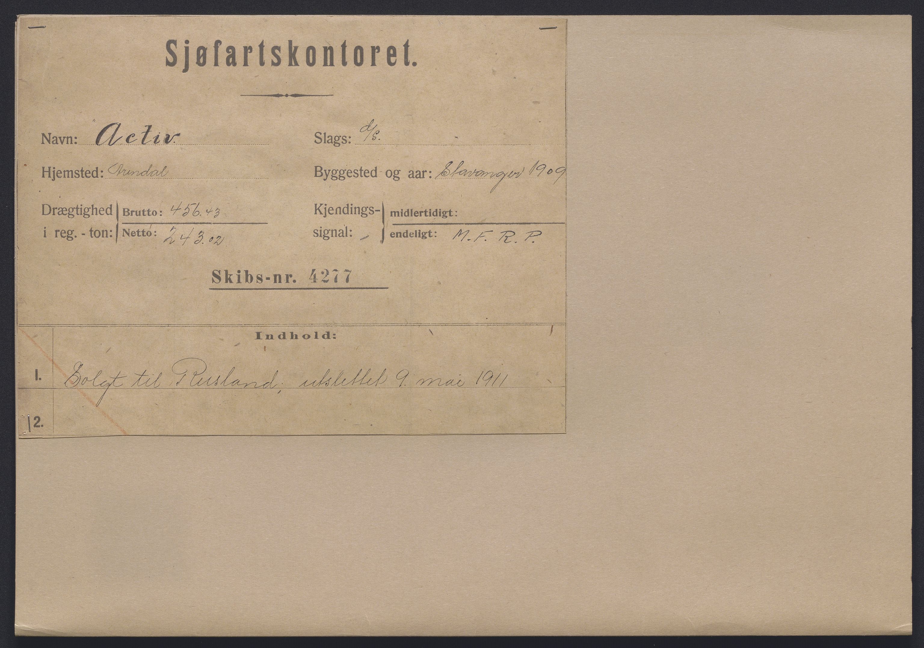 Sjøfartsdirektoratet med forløpere, skipsmapper slettede skip, AV/RA-S-4998/F/Fa/L0002: --, 1873-1923, p. 584