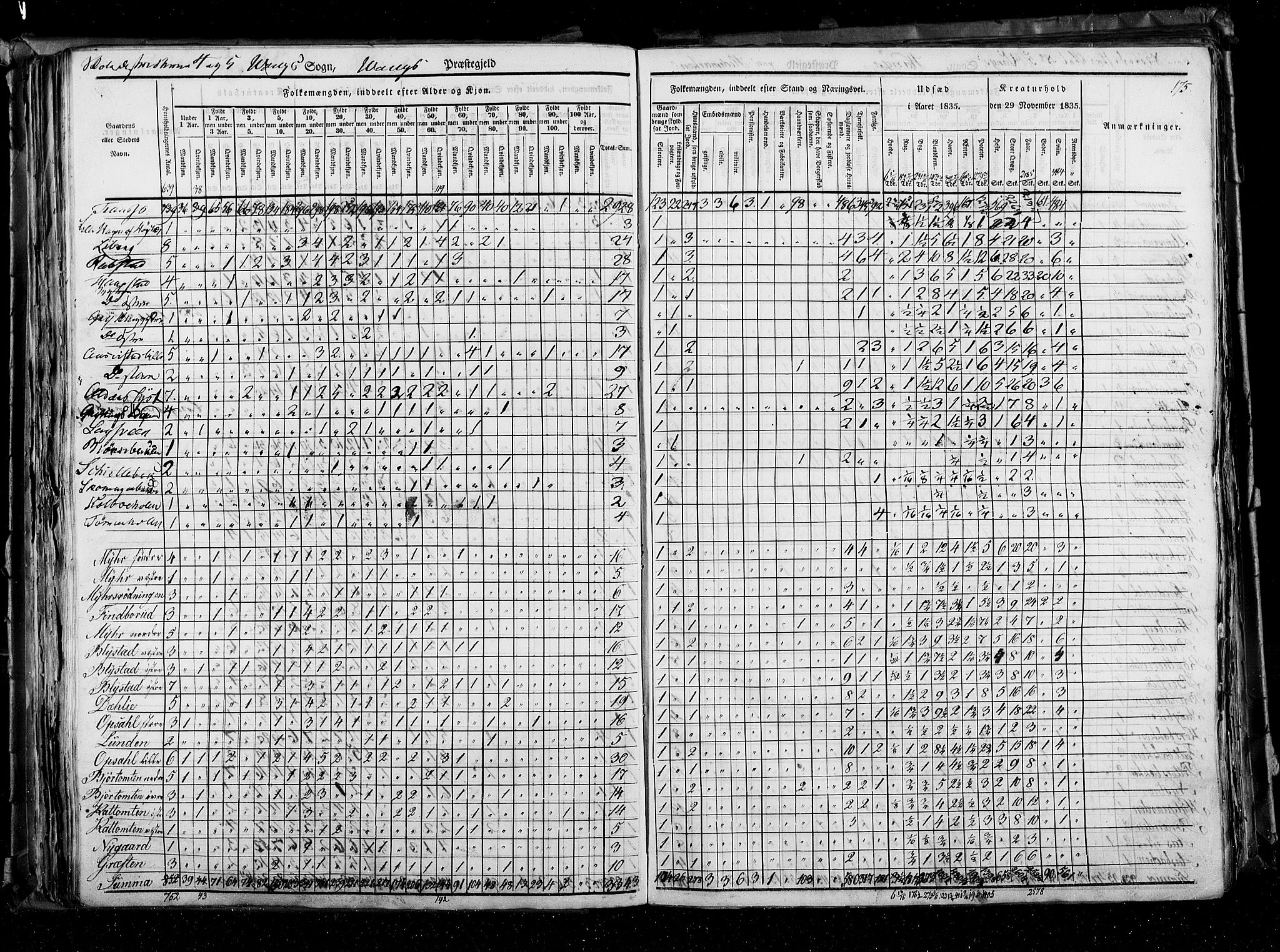 RA, Census 1835, vol. 3: Hedemarken amt og Kristians amt, 1835, p. 175