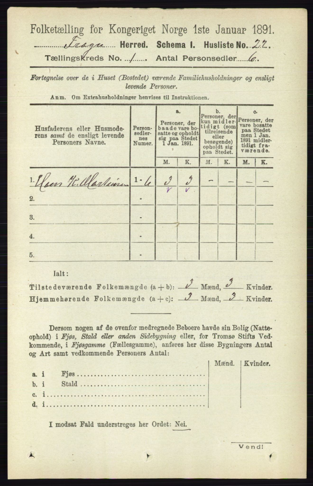 RA, 1891 census for 0215 Frogn, 1891, p. 37