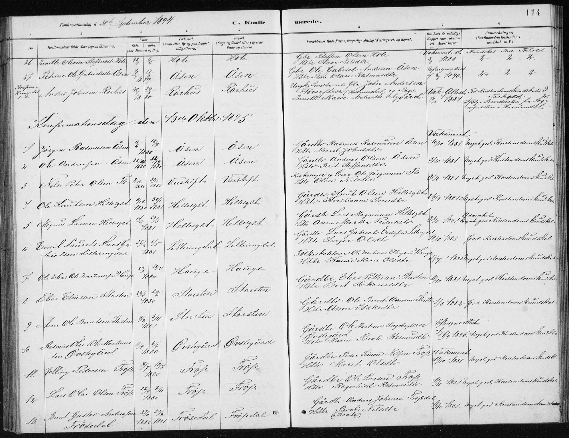 Ministerialprotokoller, klokkerbøker og fødselsregistre - Møre og Romsdal, SAT/A-1454/517/L0230: Parish register (copy) no. 517C03, 1879-1912, p. 114