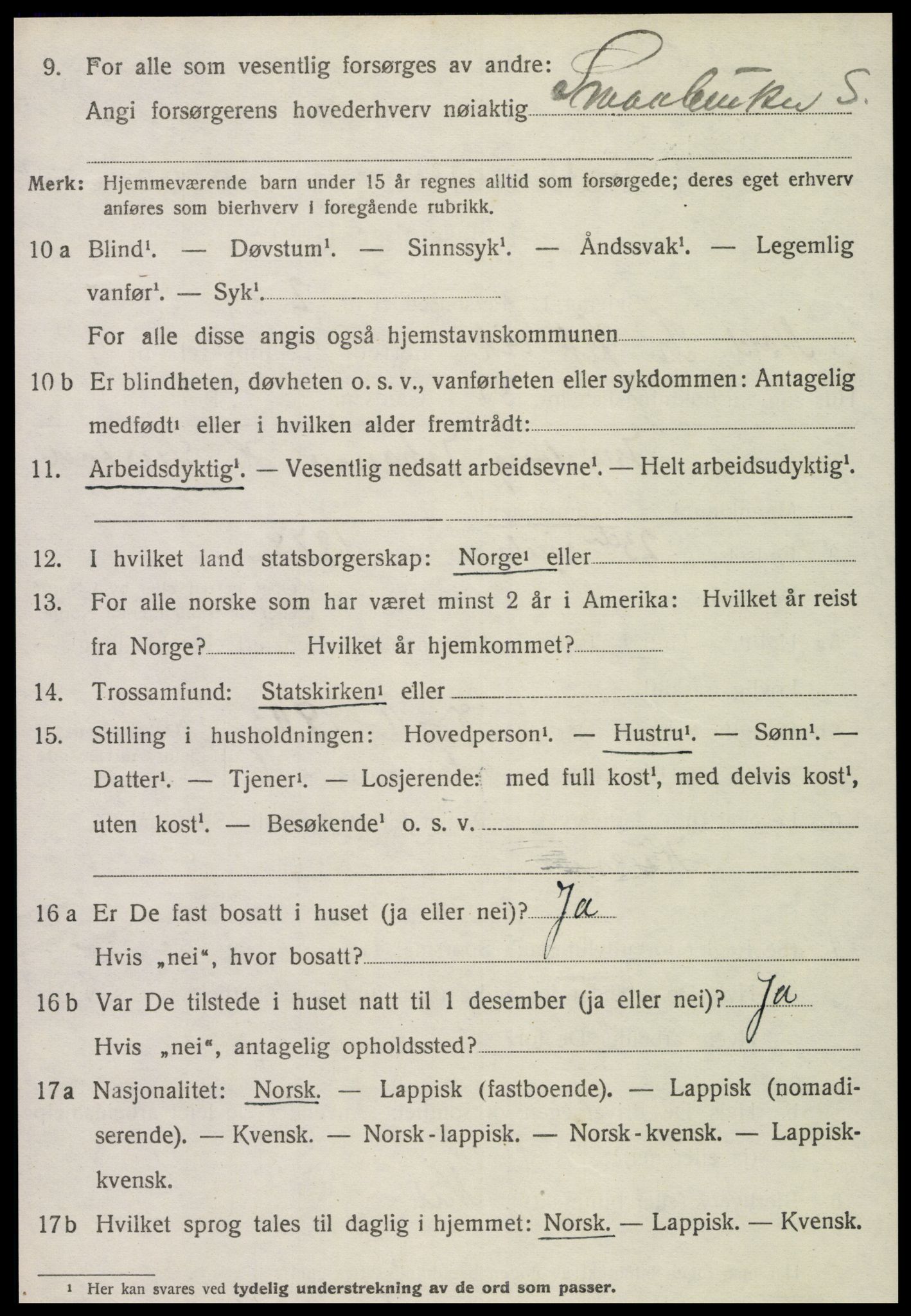 SAT, 1920 census for Leksvik, 1920, p. 3945