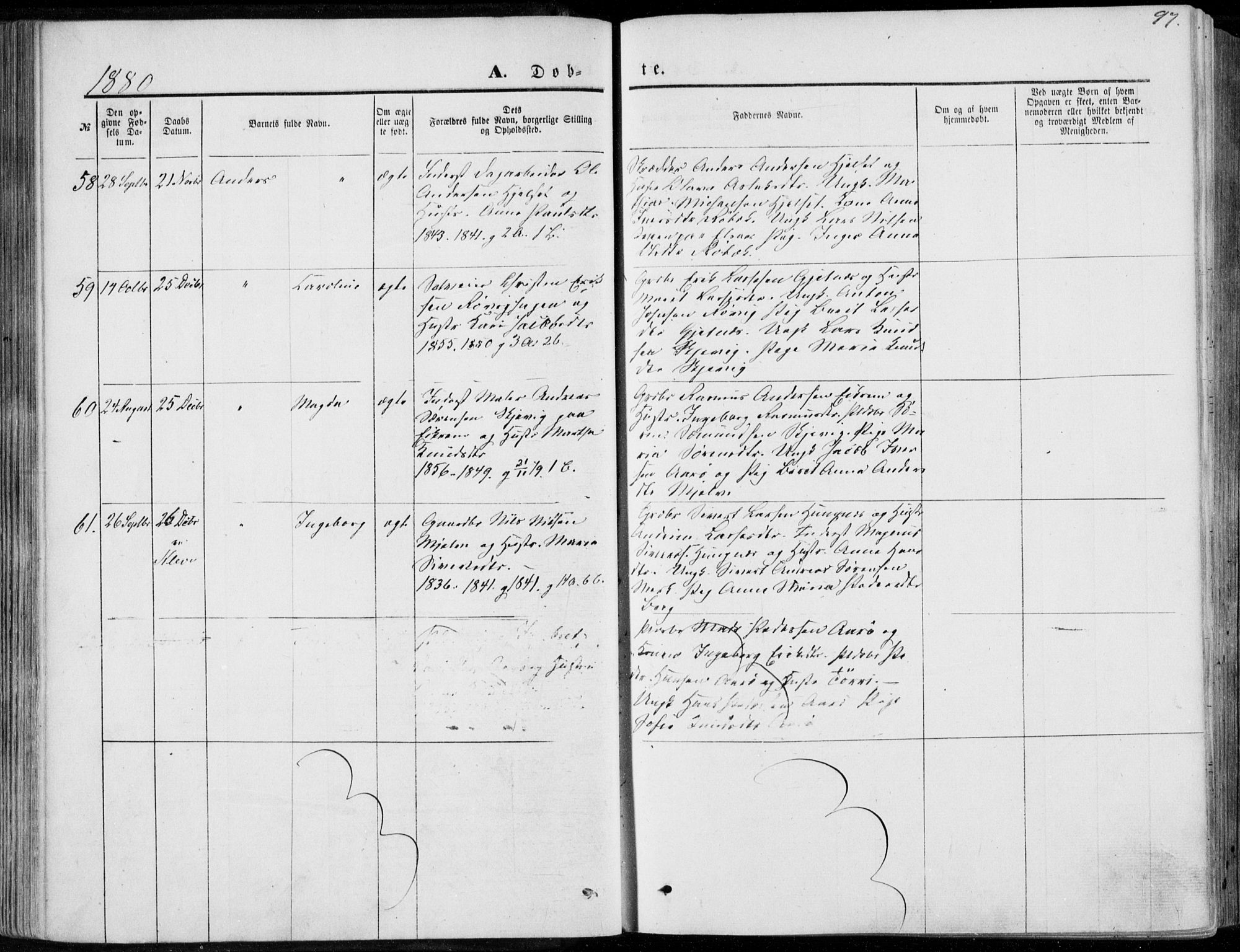 Ministerialprotokoller, klokkerbøker og fødselsregistre - Møre og Romsdal, SAT/A-1454/555/L0655: Parish register (official) no. 555A05, 1869-1886, p. 97