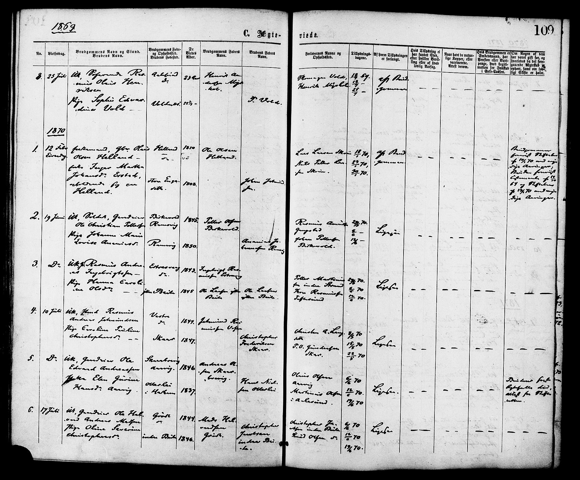 Ministerialprotokoller, klokkerbøker og fødselsregistre - Møre og Romsdal, AV/SAT-A-1454/525/L0373: Parish register (official) no. 525A03, 1864-1879, p. 109