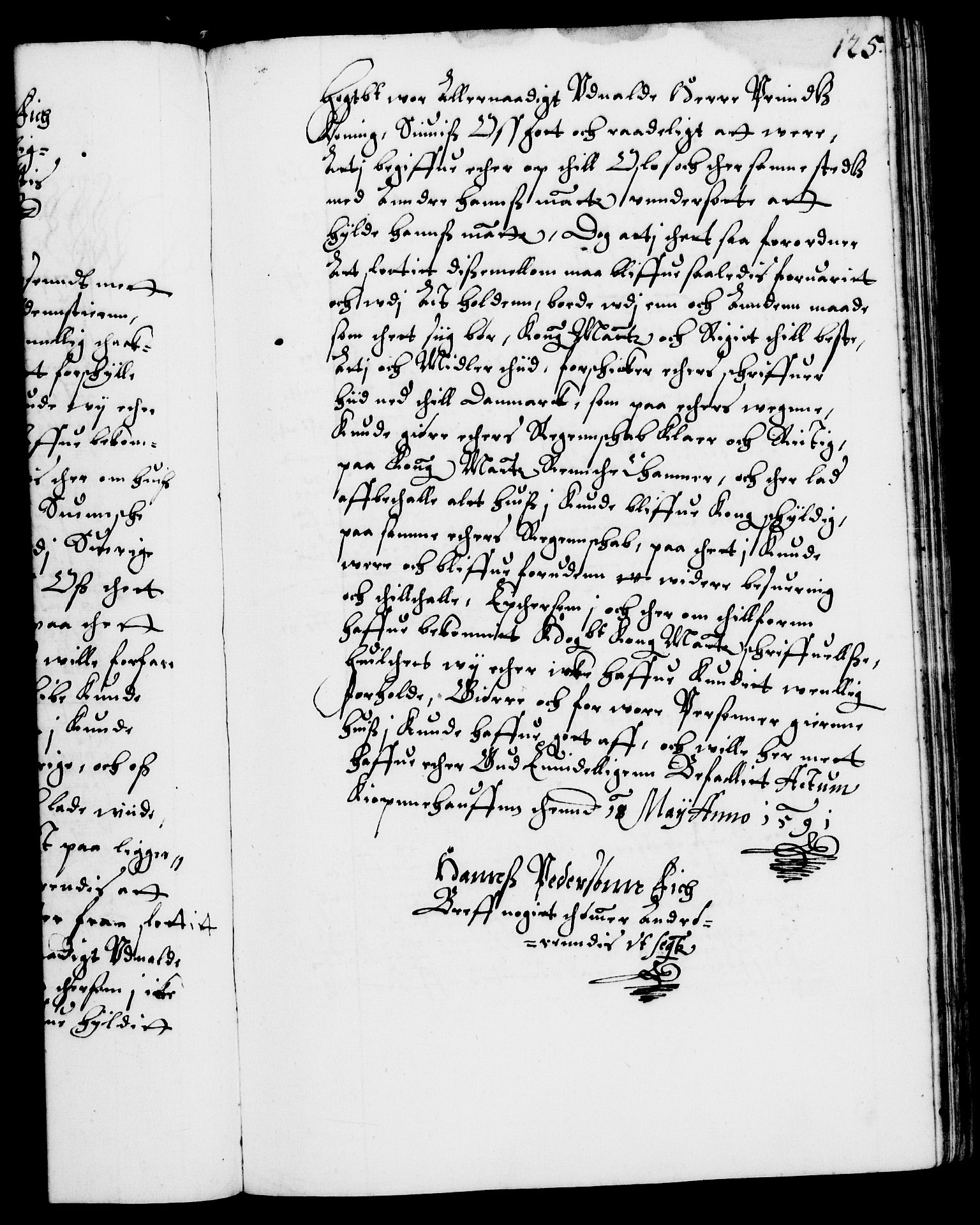 Danske Kanselli 1572-1799, RA/EA-3023/F/Fc/Fca/Fcab/L0002: Norske tegnelser (mikrofilm), 1588-1596, p. 125a