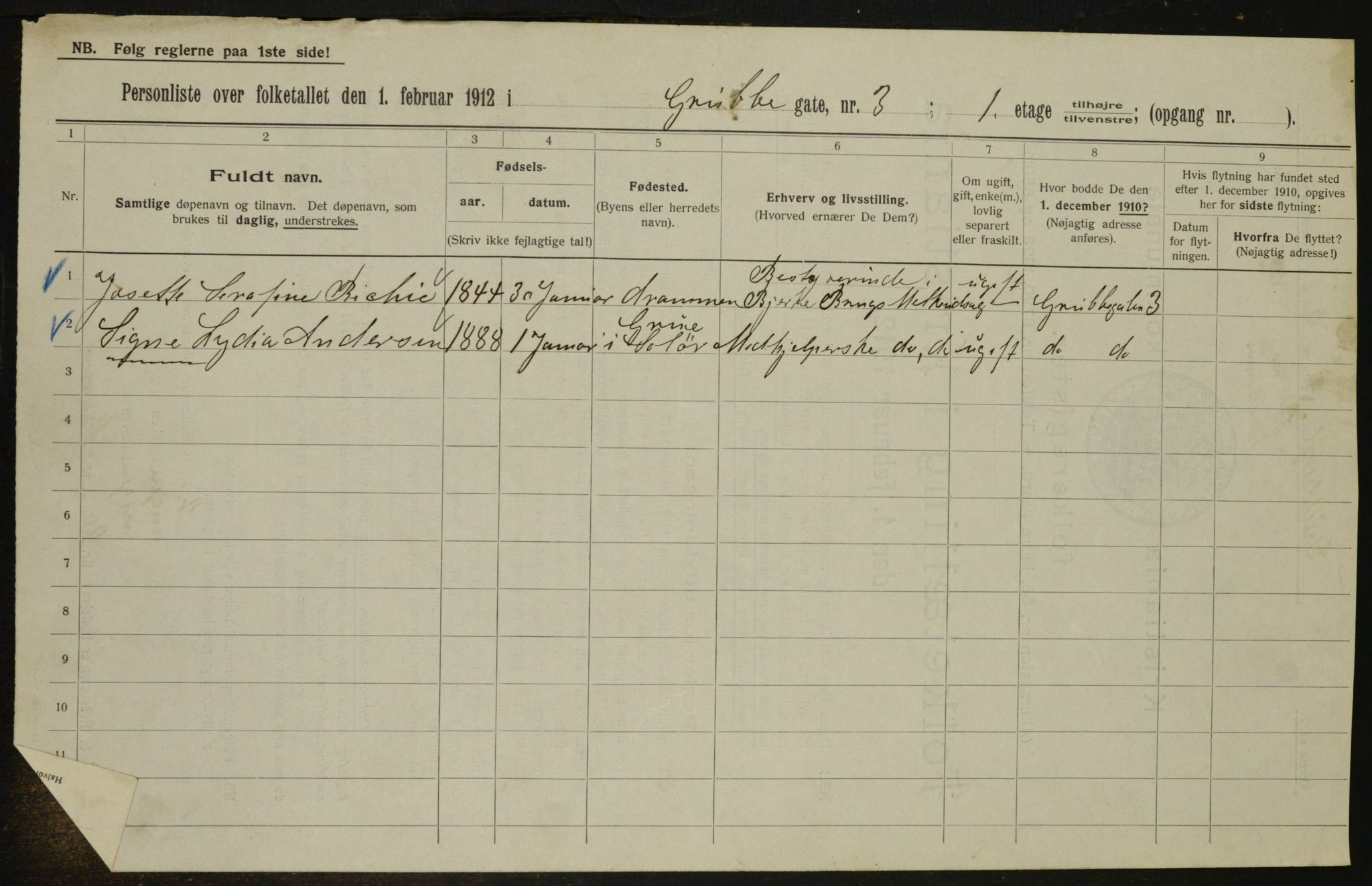 OBA, Municipal Census 1912 for Kristiania, 1912, p. 30034